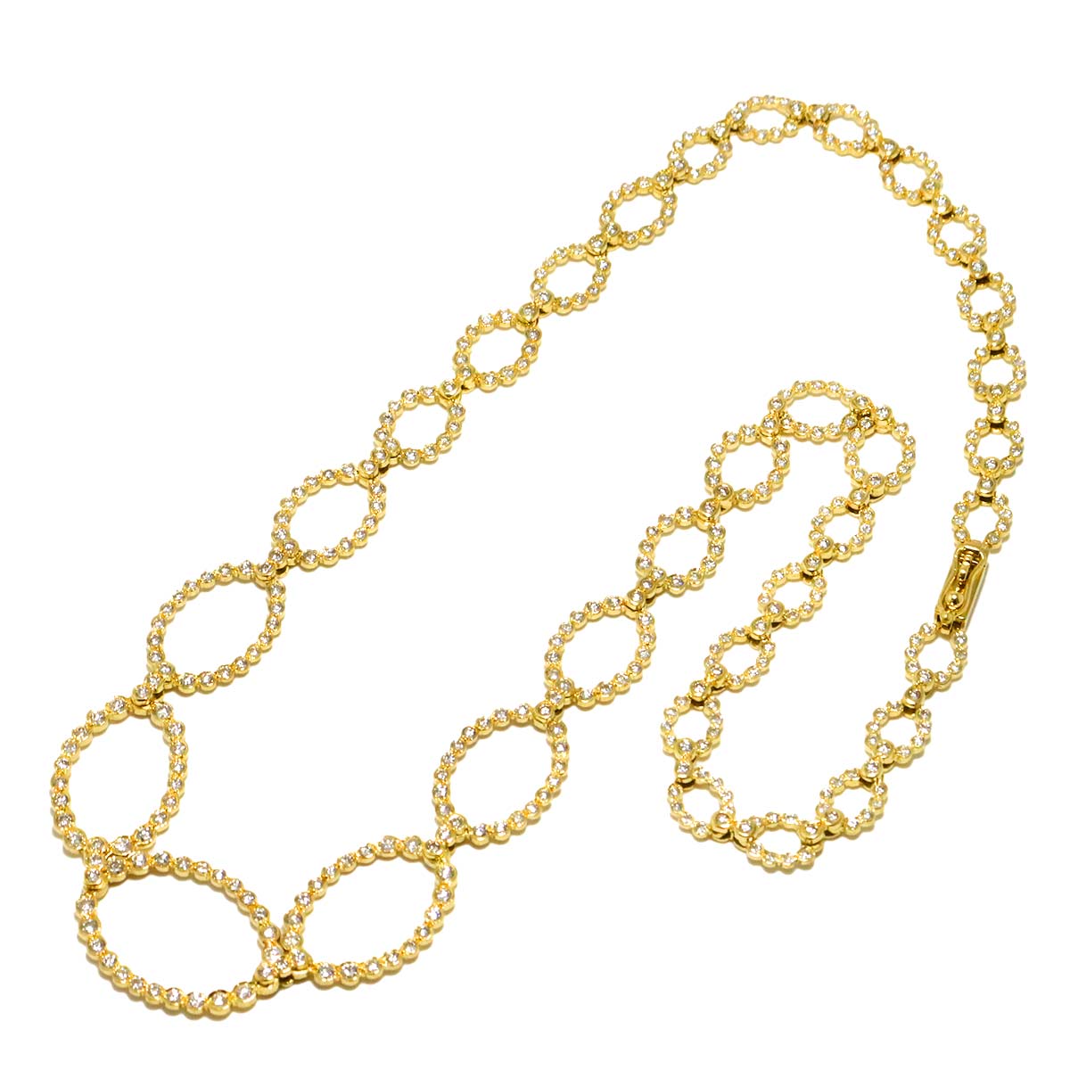 Diamond 4.36ct Necklace 18K YG Yellow Gold 750