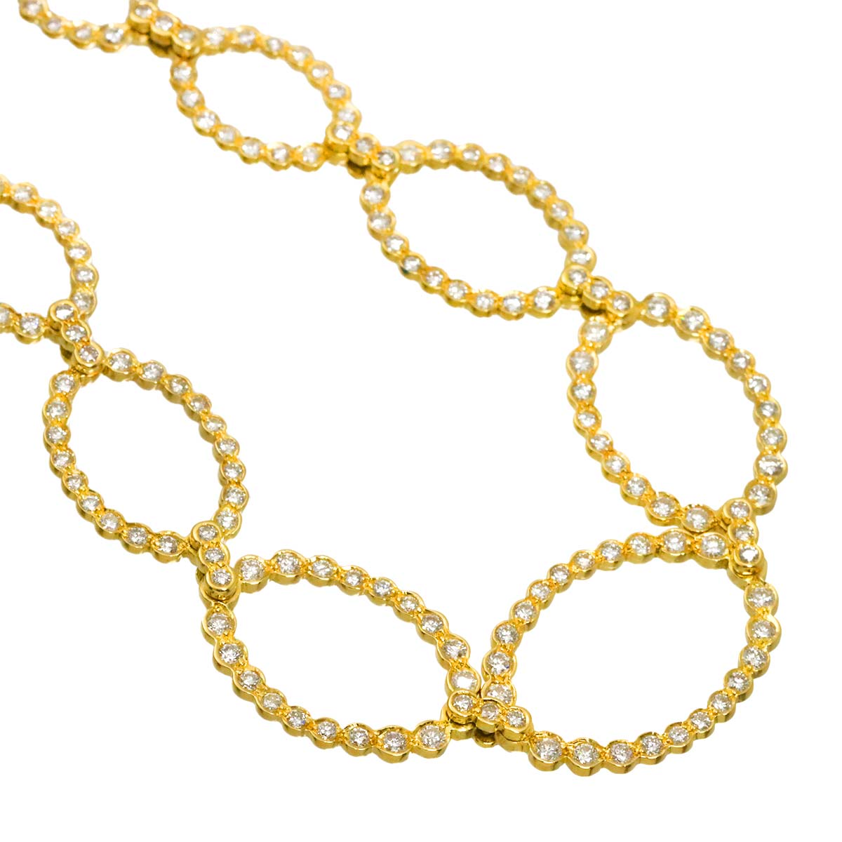 Diamond 4.36ct Necklace 18K YG Yellow Gold 750