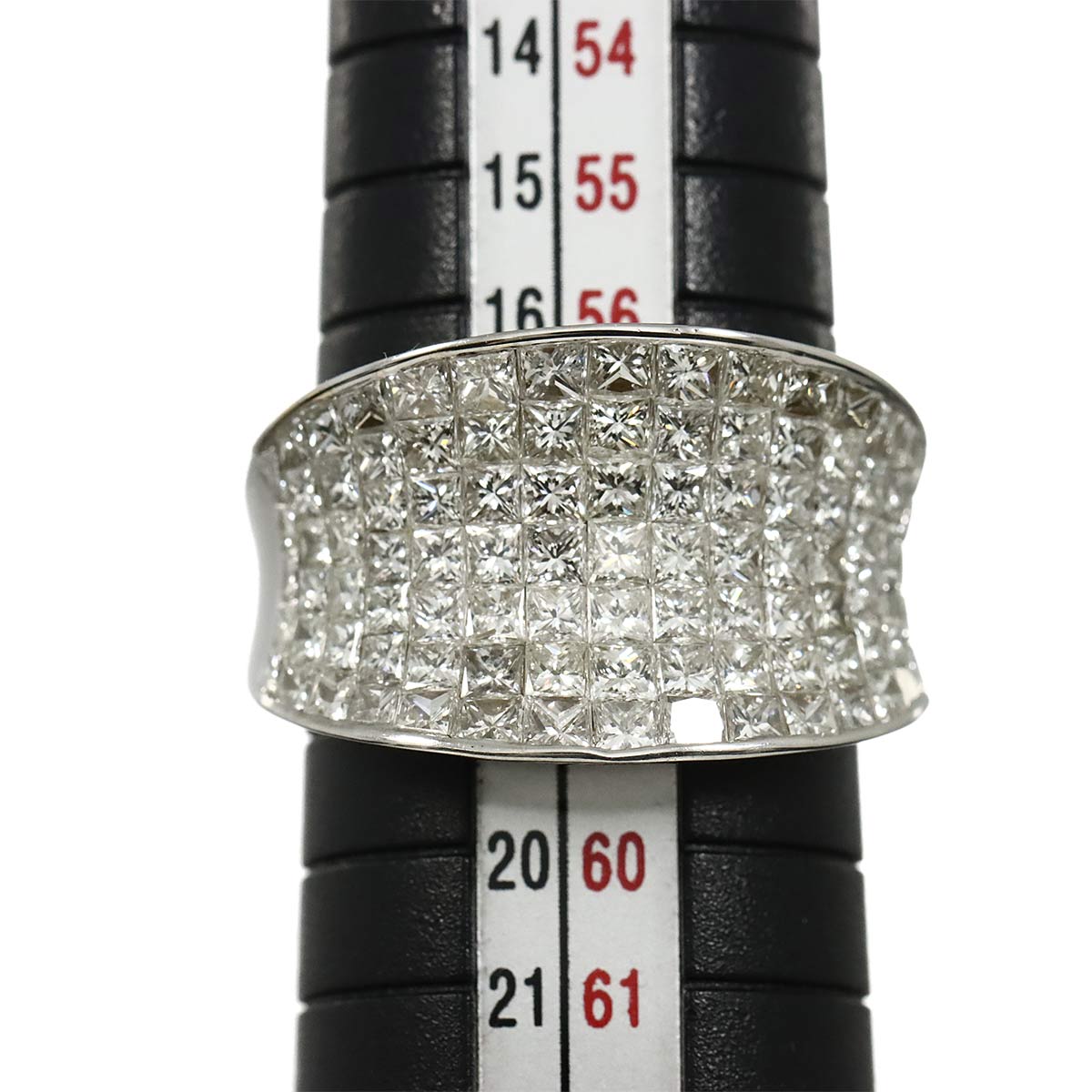 Diamond 3.73ct Ring 18K K18 WG White Gold size8-8.25(US)
