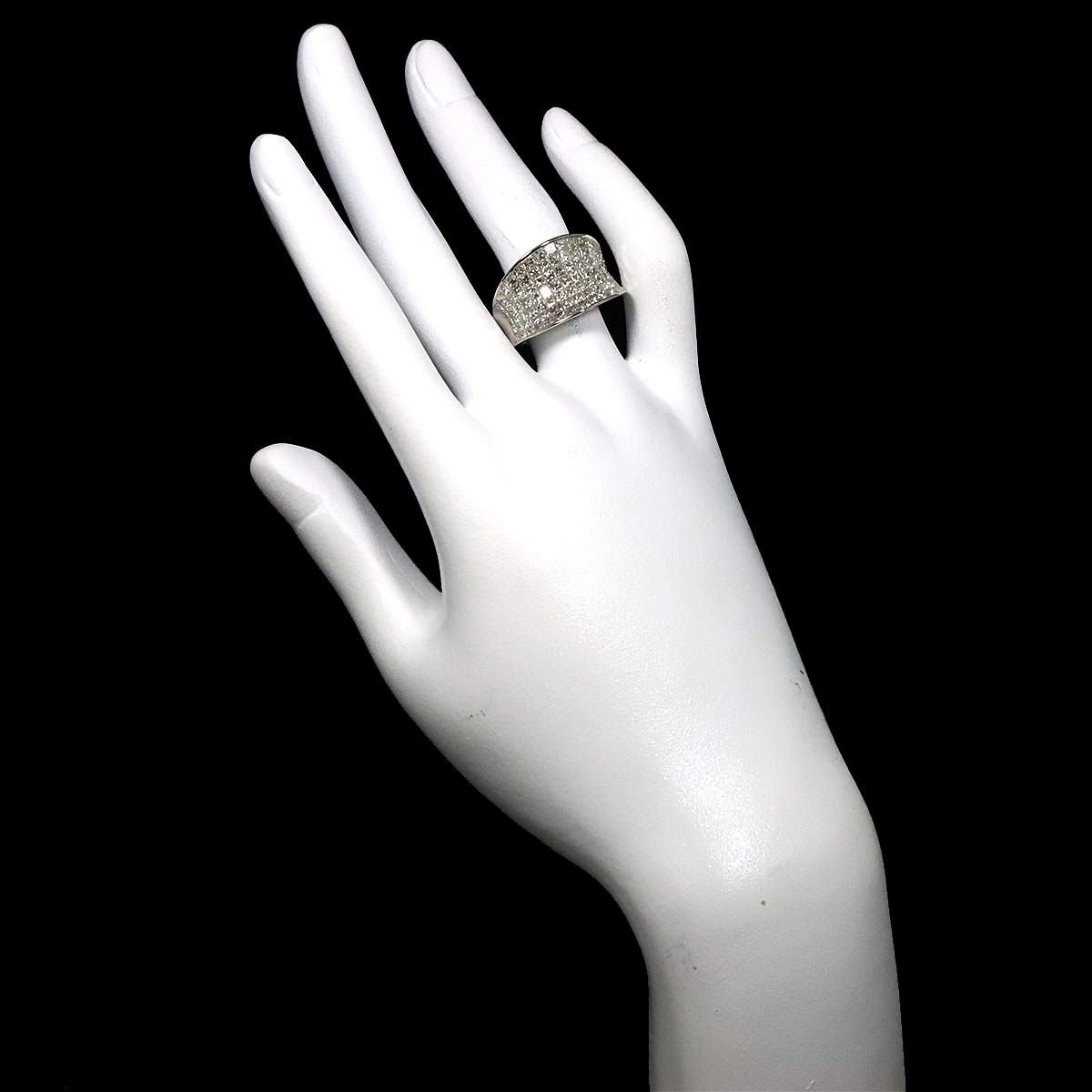 Diamond 3.73ct Ring 18K K18 WG White Gold size8-8.25(US)