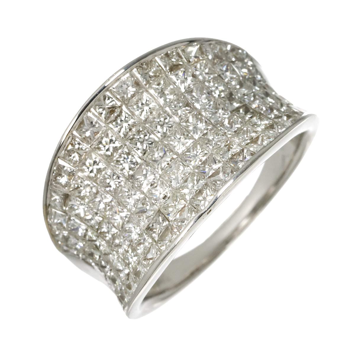 Diamond 3.73ct Ring 18K K18 WG White Gold size8-8.25(US)