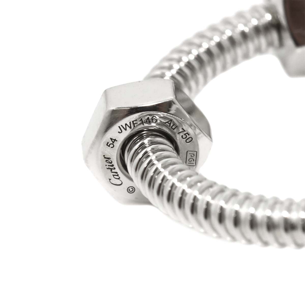 Ecrou de Ring 18K White Gold 750 size54 6.5-6.75(US)