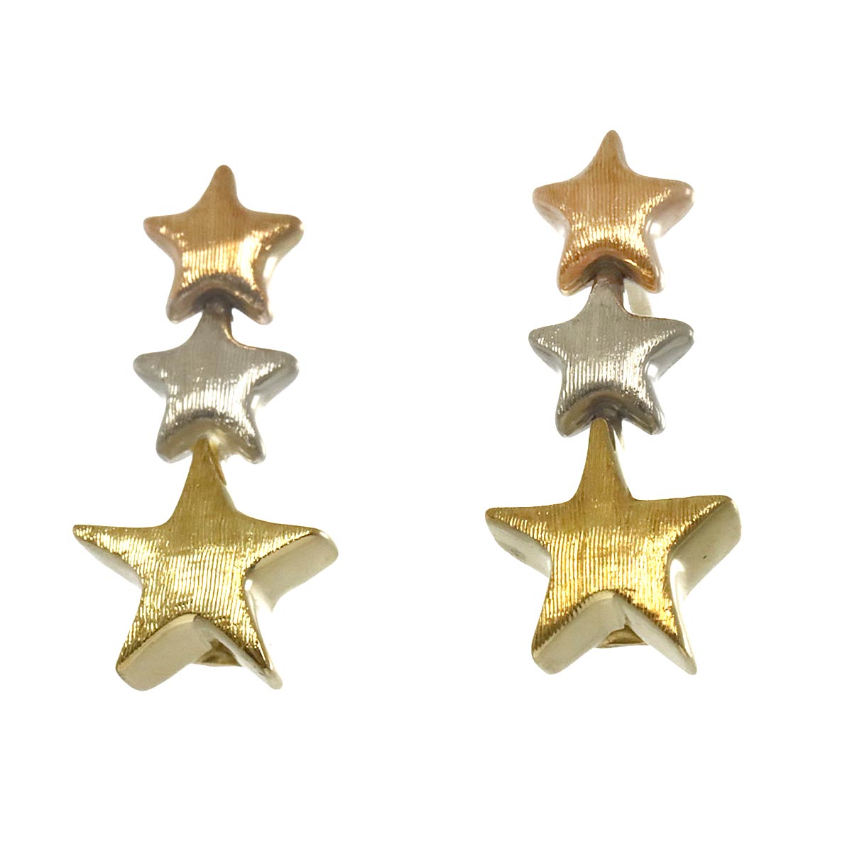 Ponte Vecchio Earrings Pierced 18K YG PG WG 750