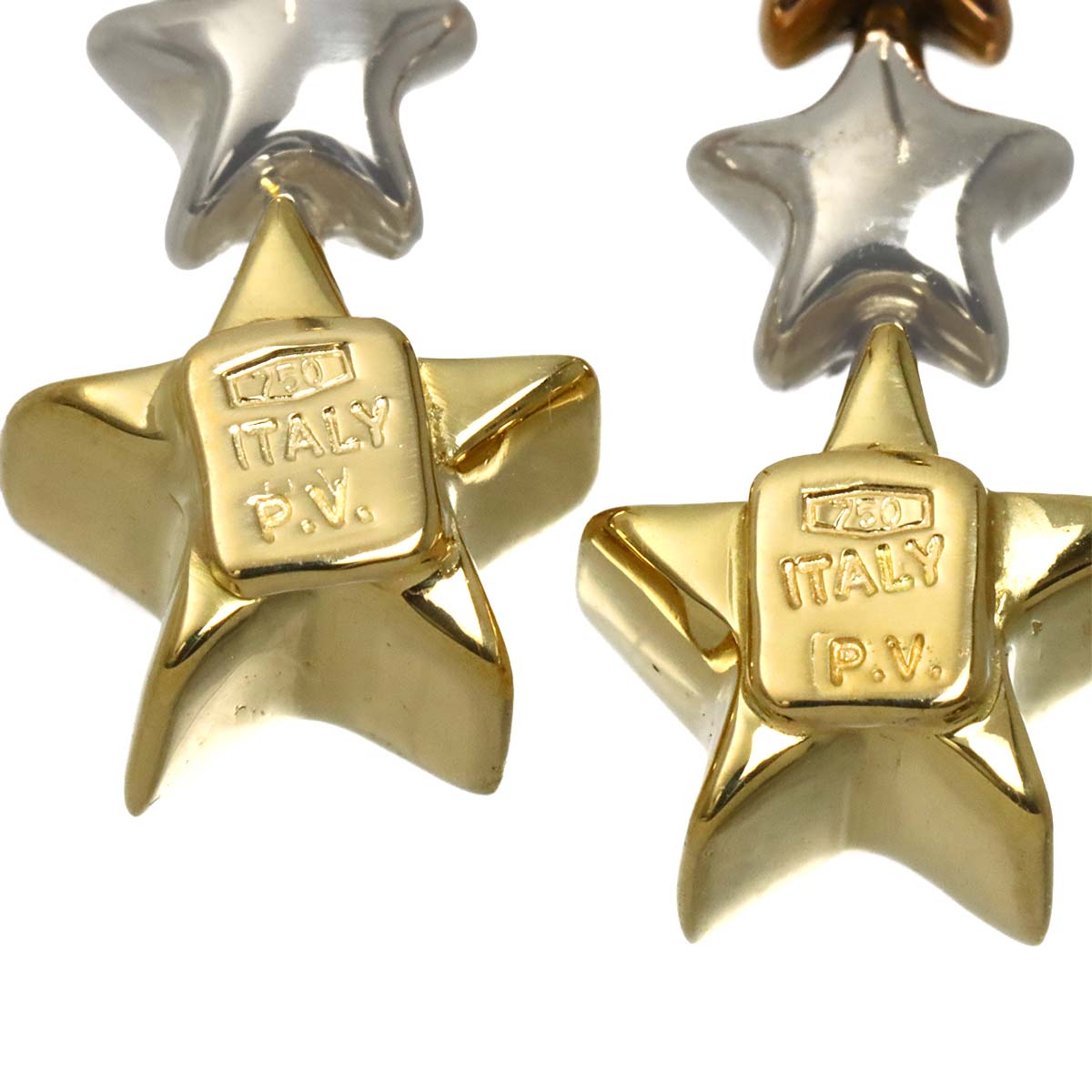 Ponte Vecchio Earrings Pierced 18K YG PG WG 750