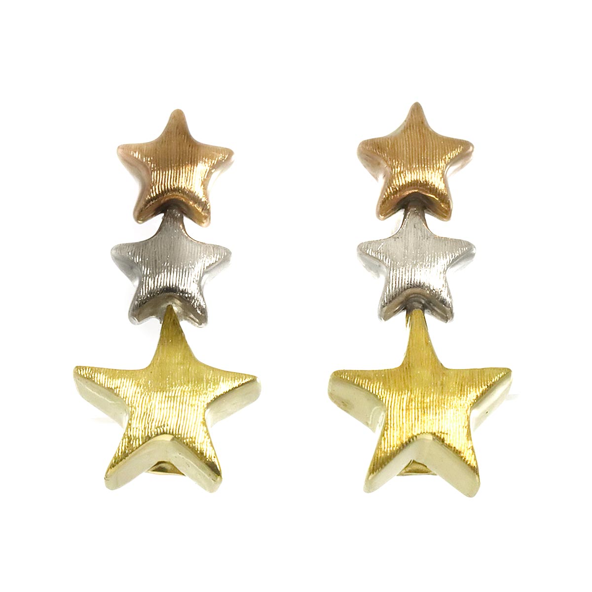 Ponte Vecchio Earrings Pierced 18K YG PG WG 750
