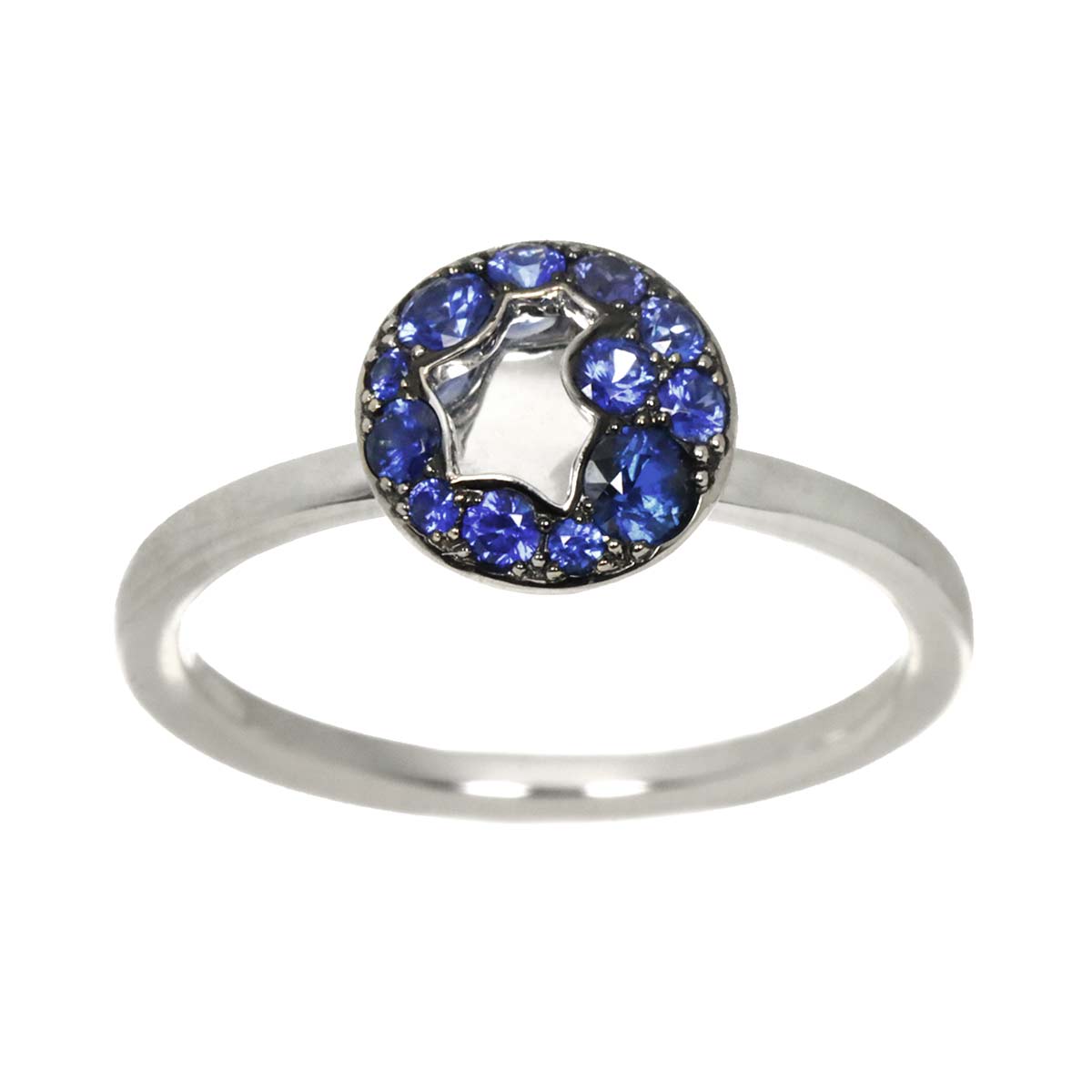 Sapphire Ring 18K WG 750 Size5.25-5.5(US)