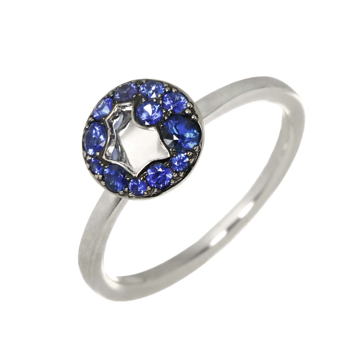 Sapphire Ring 18K WG 750 Size5.25-5.5(US)