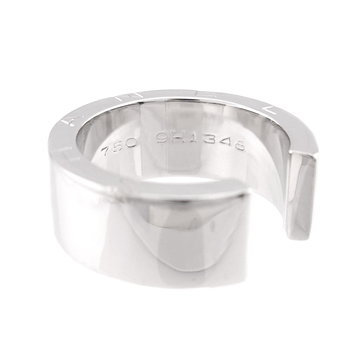 C Signature Ring 18K White Gold 750 Size6(US)