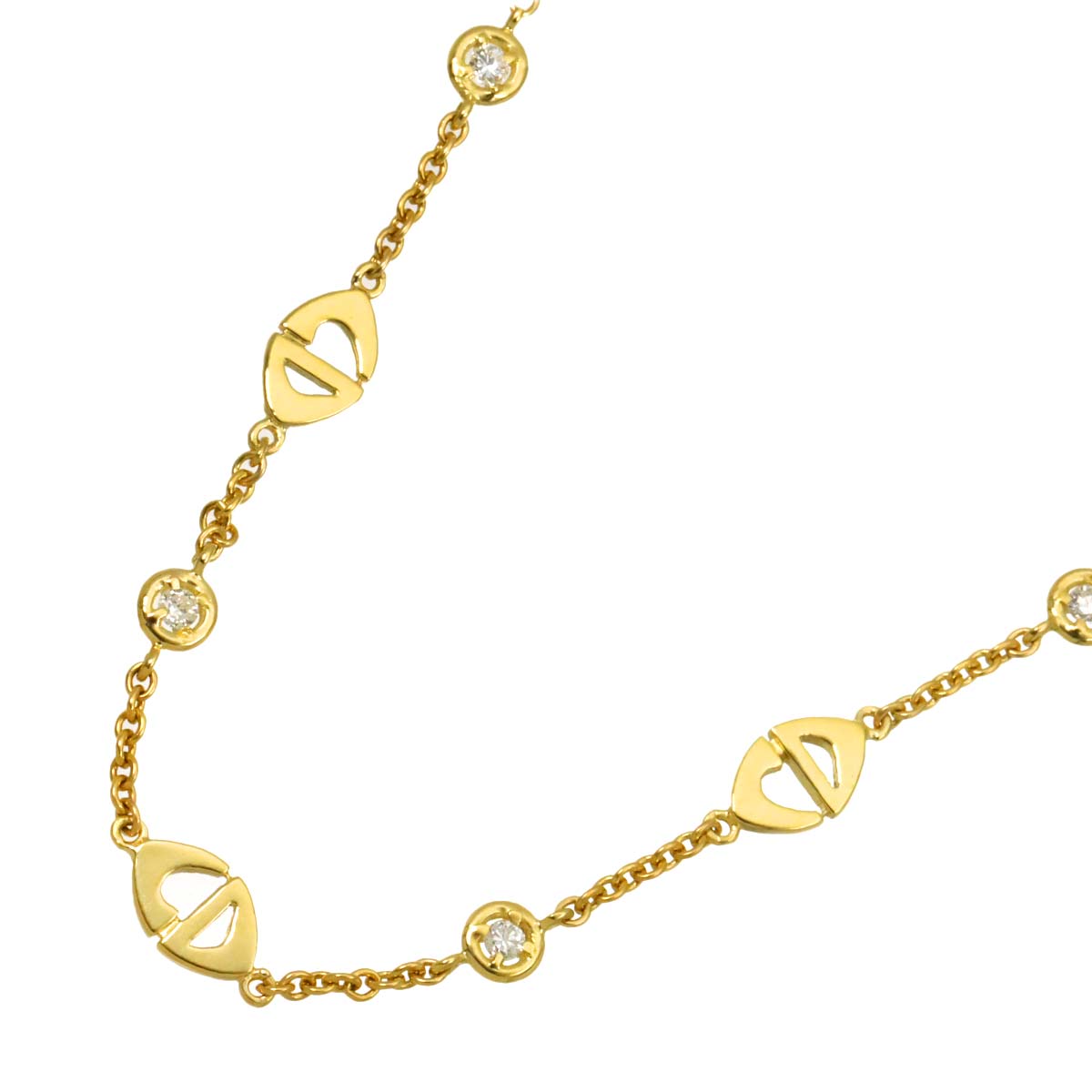 Diamond Necklace 18K Yellow Gold 750