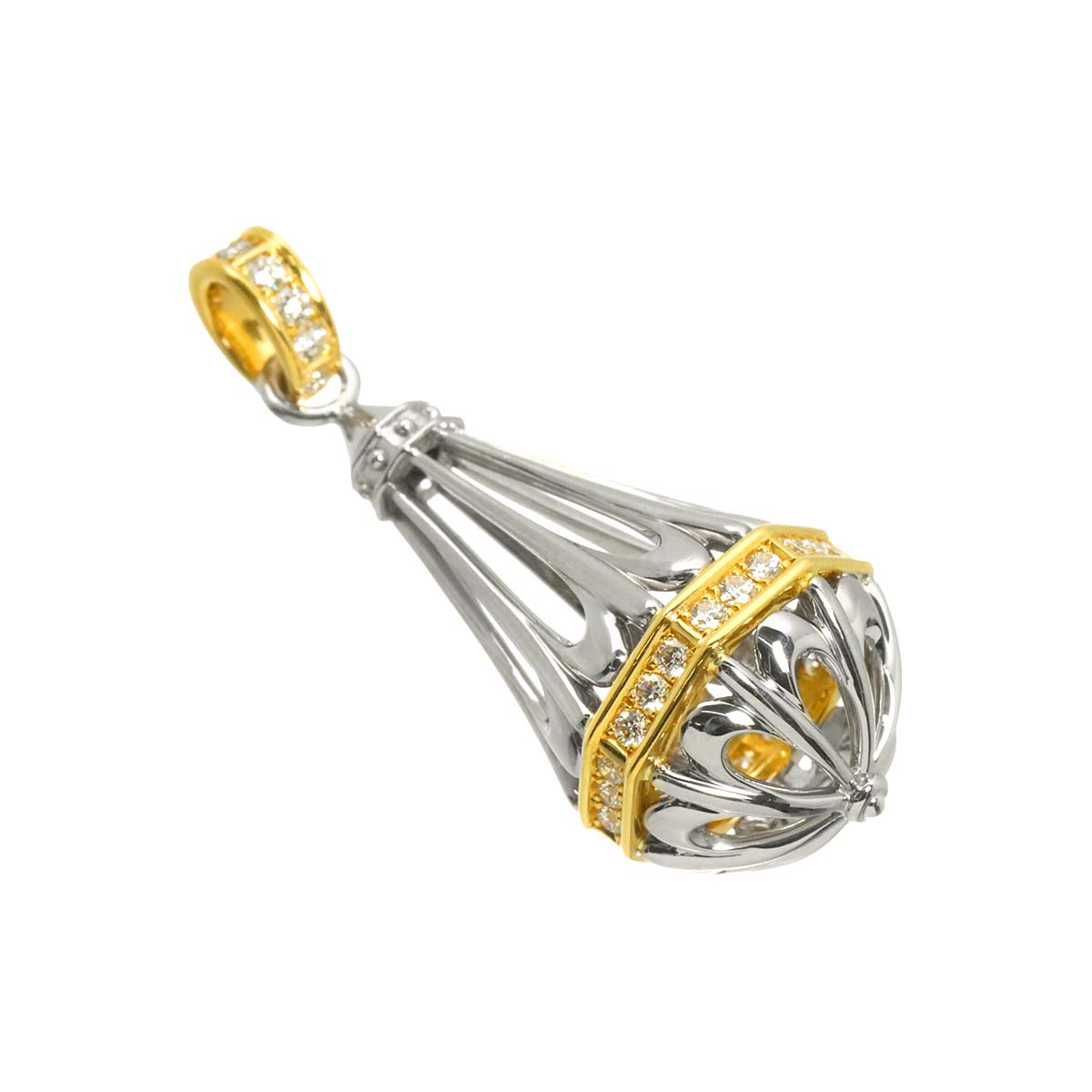 Diamond 0.32ct Pendant Top Pt 18K YG 750
