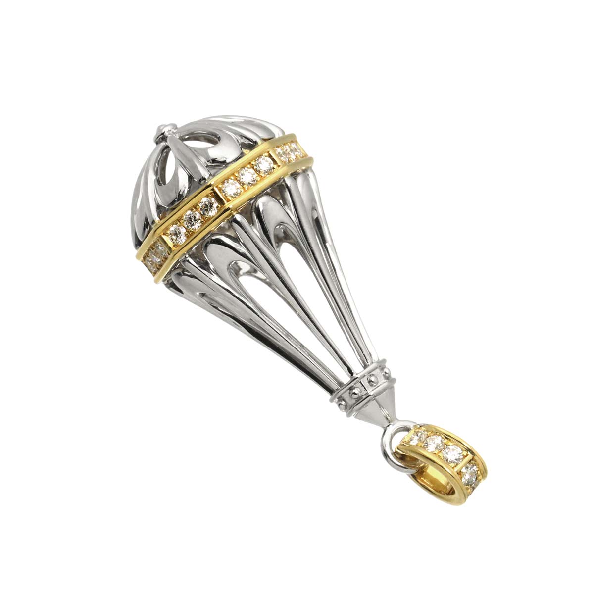 Diamond 0.32ct Pendant Top Pt 18K YG 750