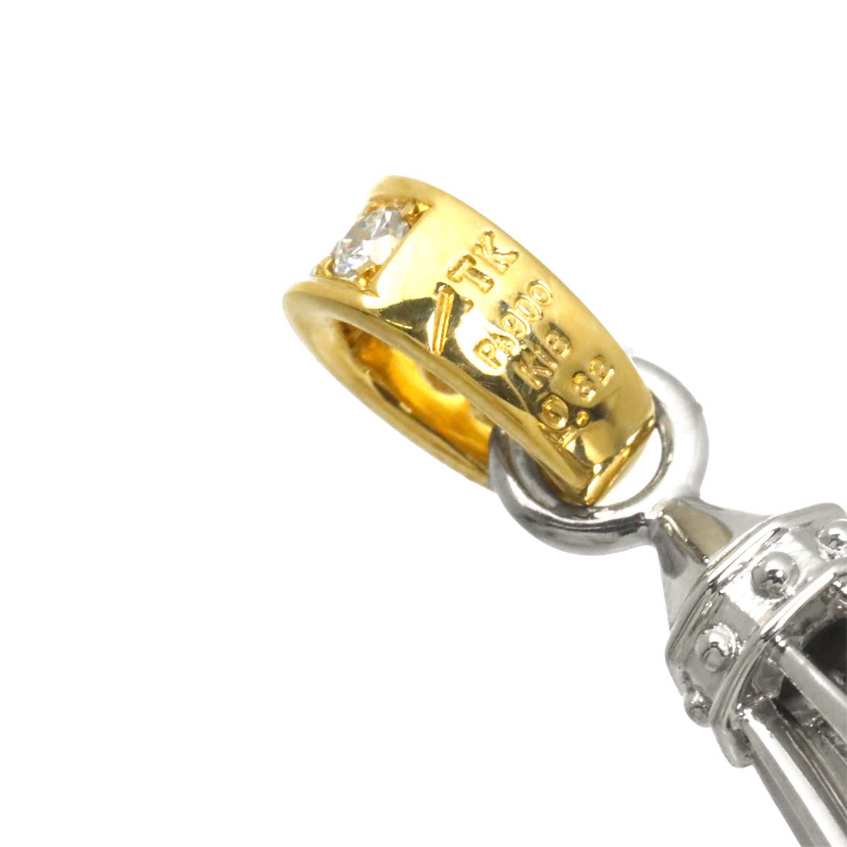 Diamond 0.32ct Pendant Top Pt 18K YG 750