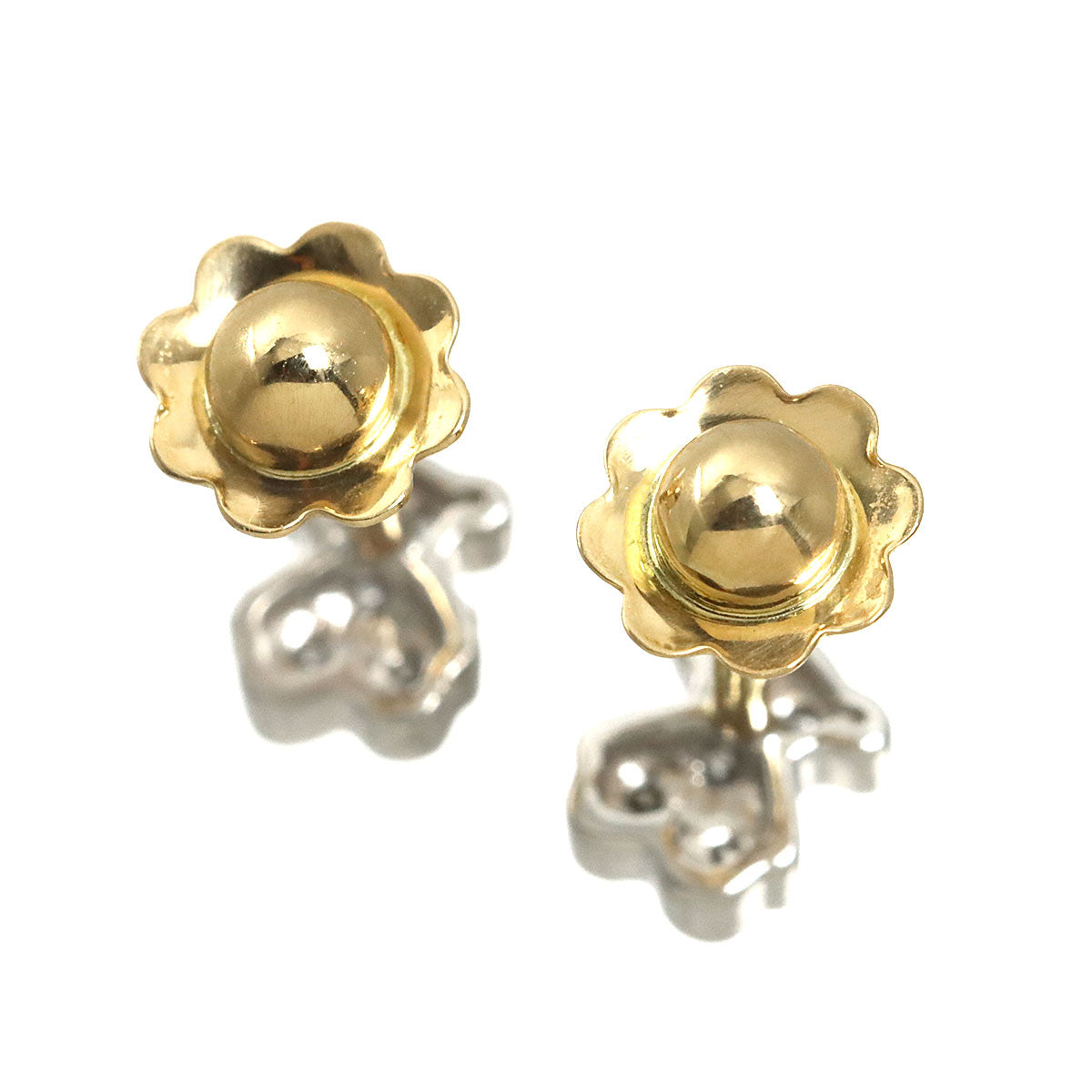Diamond Earrings Pierced 18K YG WG 750