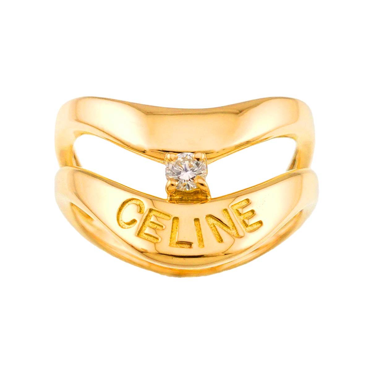Diamond 0.07ct Ring 18K YG 750 Size6(US)