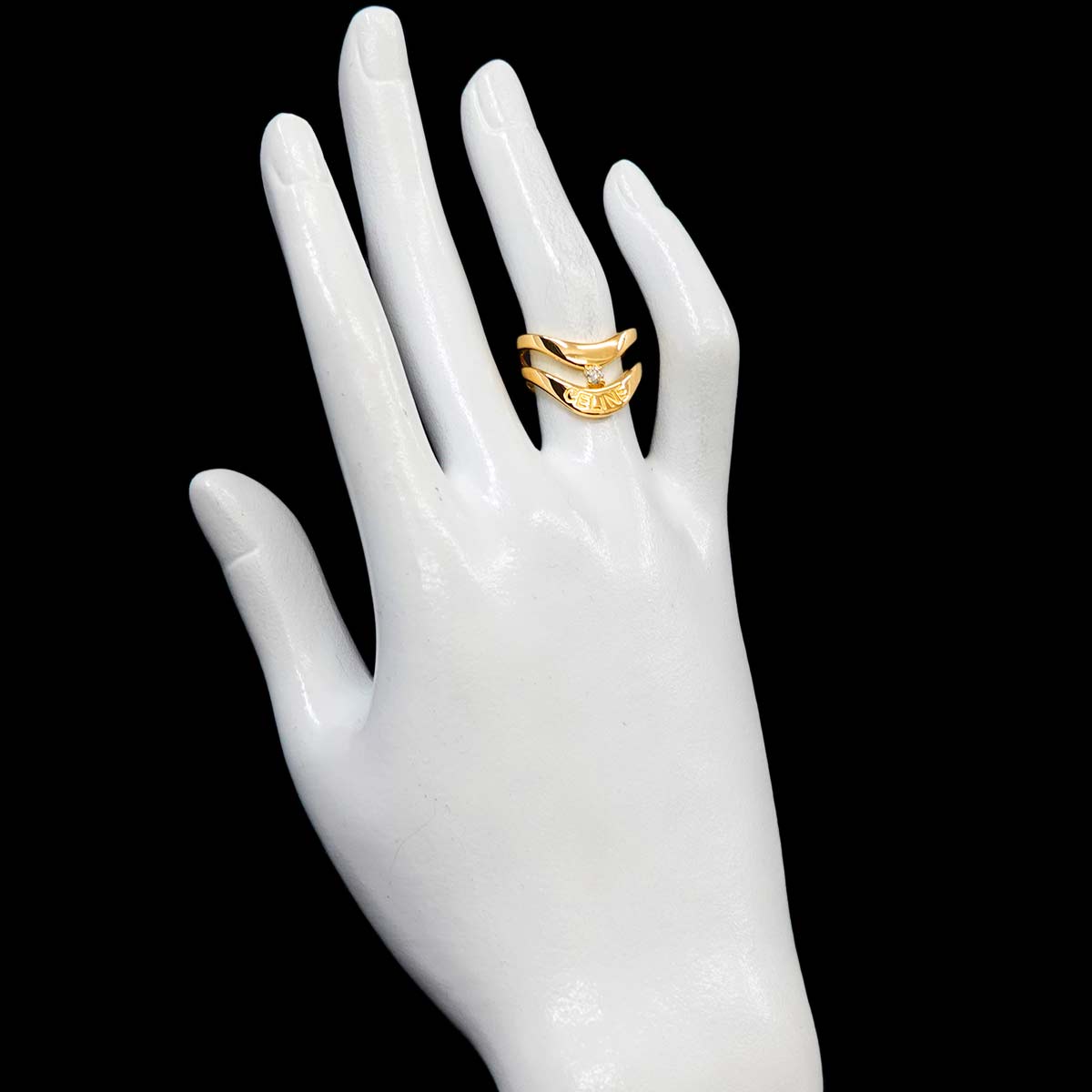 Diamond 0.07ct Ring 18K YG 750 Size6(US)