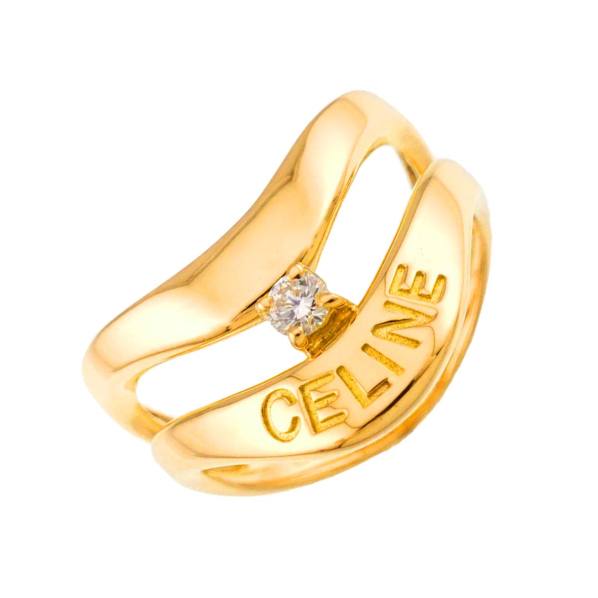 Diamond 0.07ct Ring 18K YG 750 Size6(US)