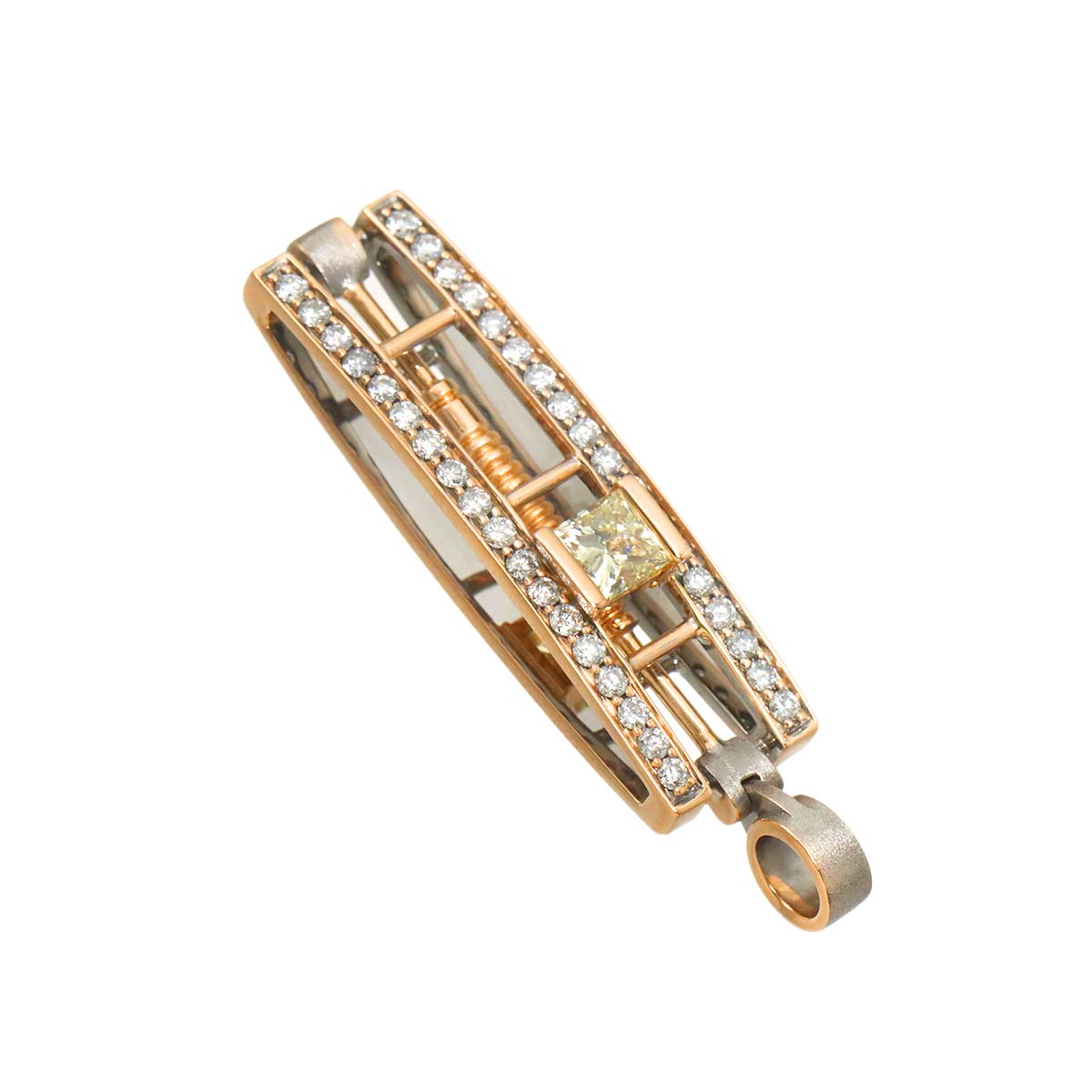 Diamond 0.564ct/0.65ct Pendant Top 18K Pink Gold 750