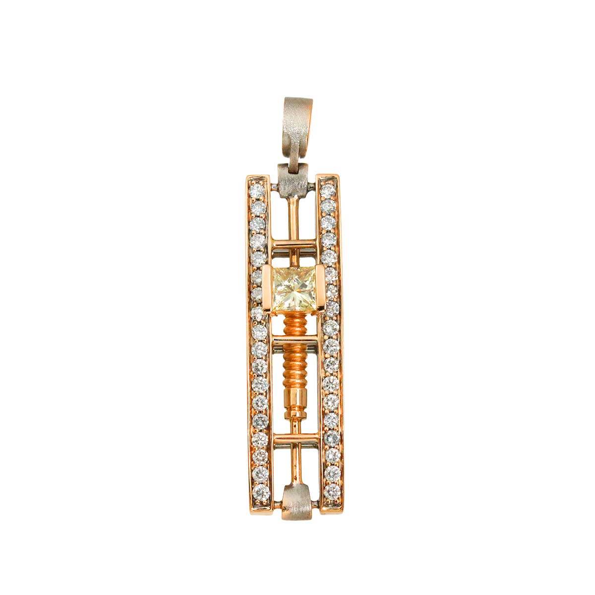 Diamond 0.564ct/0.65ct Pendant Top 18K Pink Gold 750