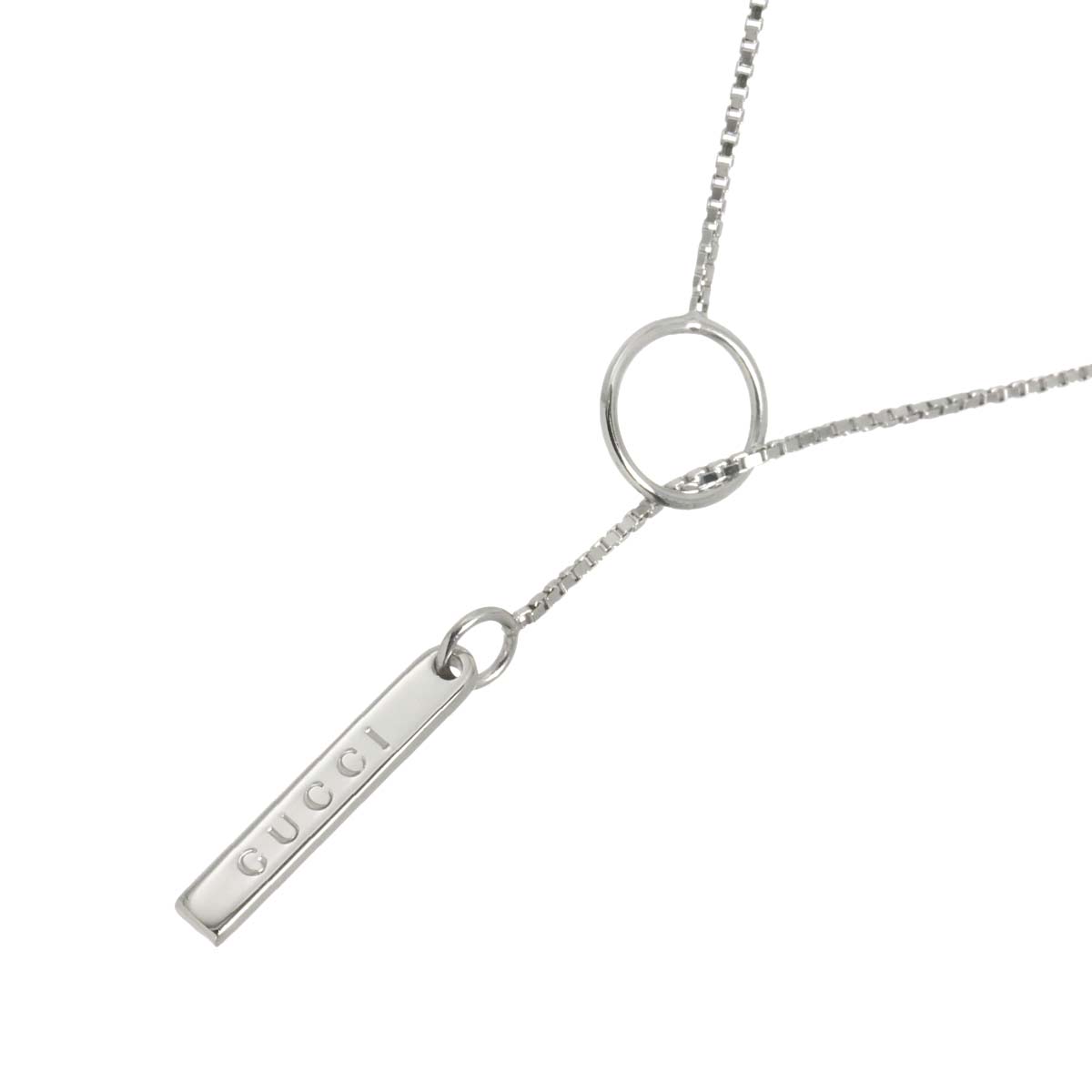Lariat Necklace 18K White Gold 750