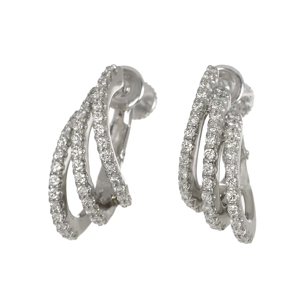Diamond 0.85ct Earrings Clip on 18K 14K WG 750 585