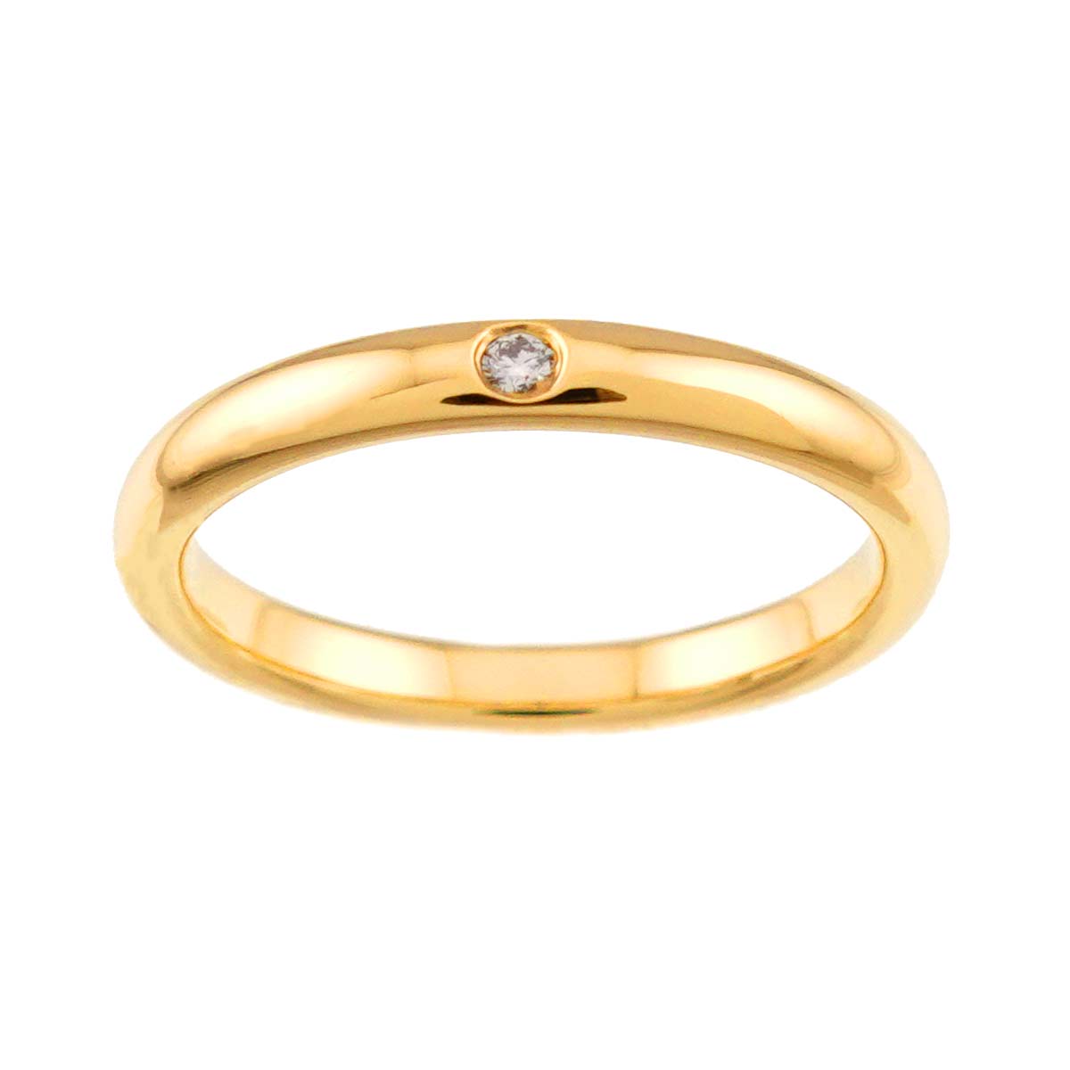 Stacking Diamond 1P Ring 18K Yellow Gold 750 Size6.75(US)