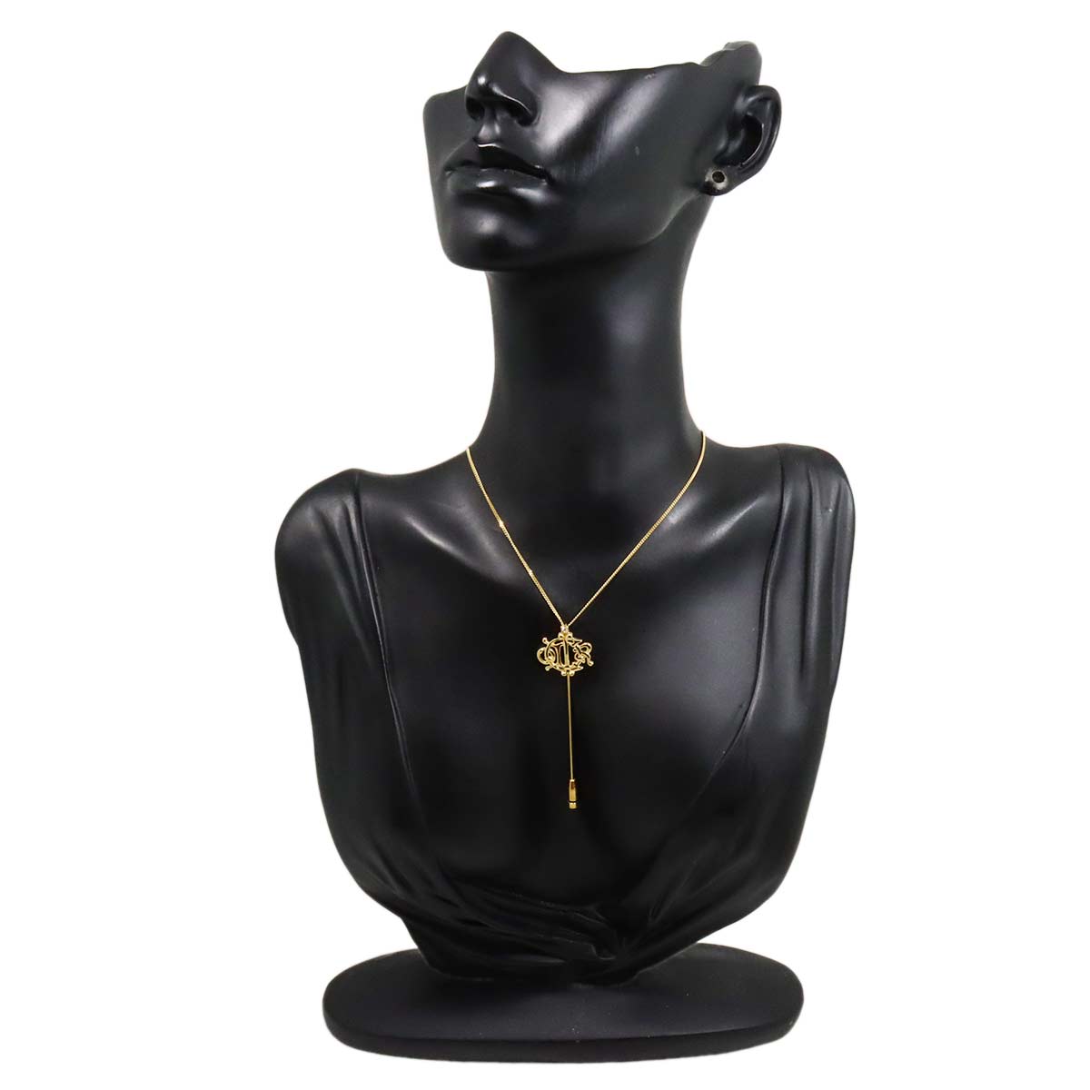 Logo Diamond Necklace Brooch 18K Yellow Gold 750