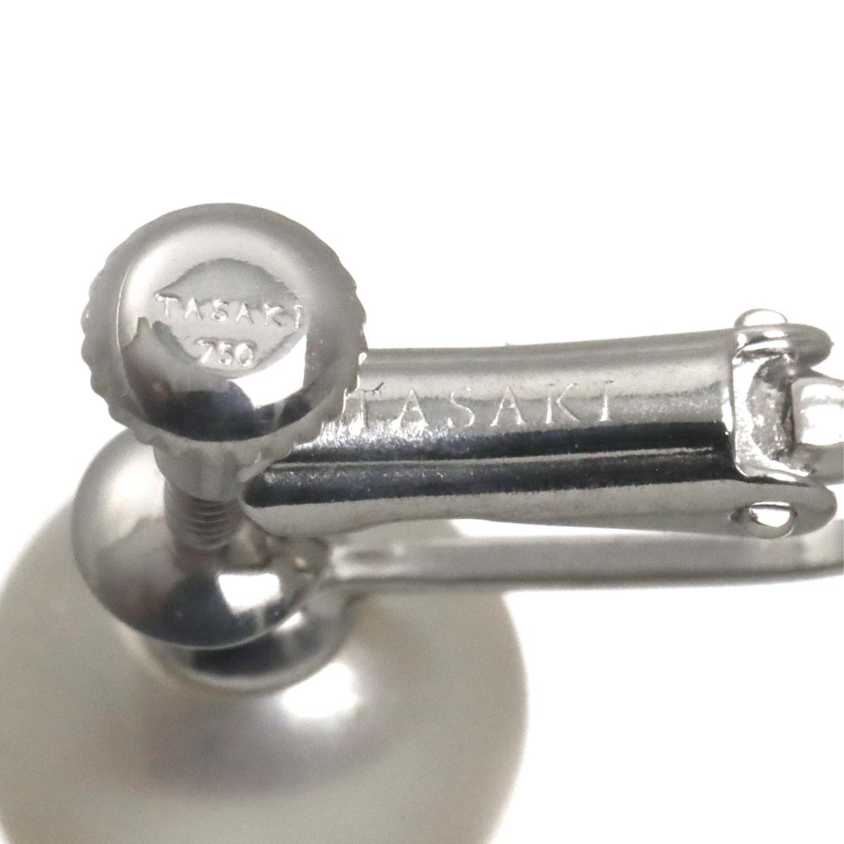 Akoya Pearl 8.3mm Earrings Clip on 18K WG White Gold 750
