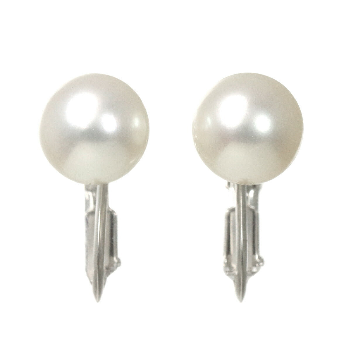 Akoya Pearl 8.3mm Earrings Clip on 18K WG White Gold 750