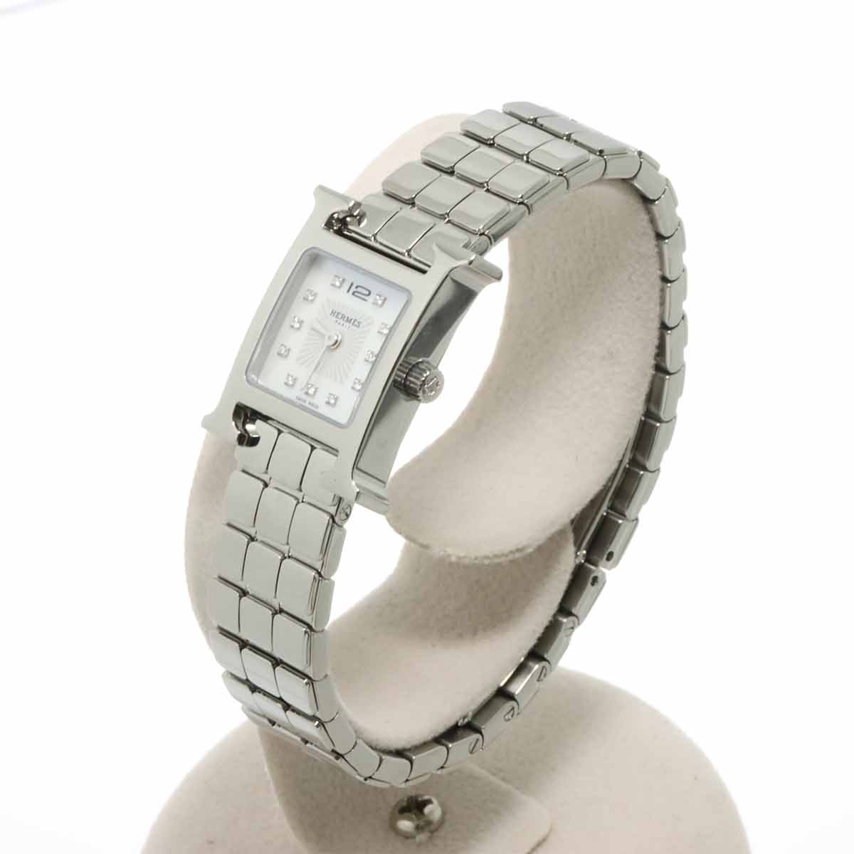 H Watch mini HH1.110 Quartz 11P Diamond White Shell Dial Ladies
