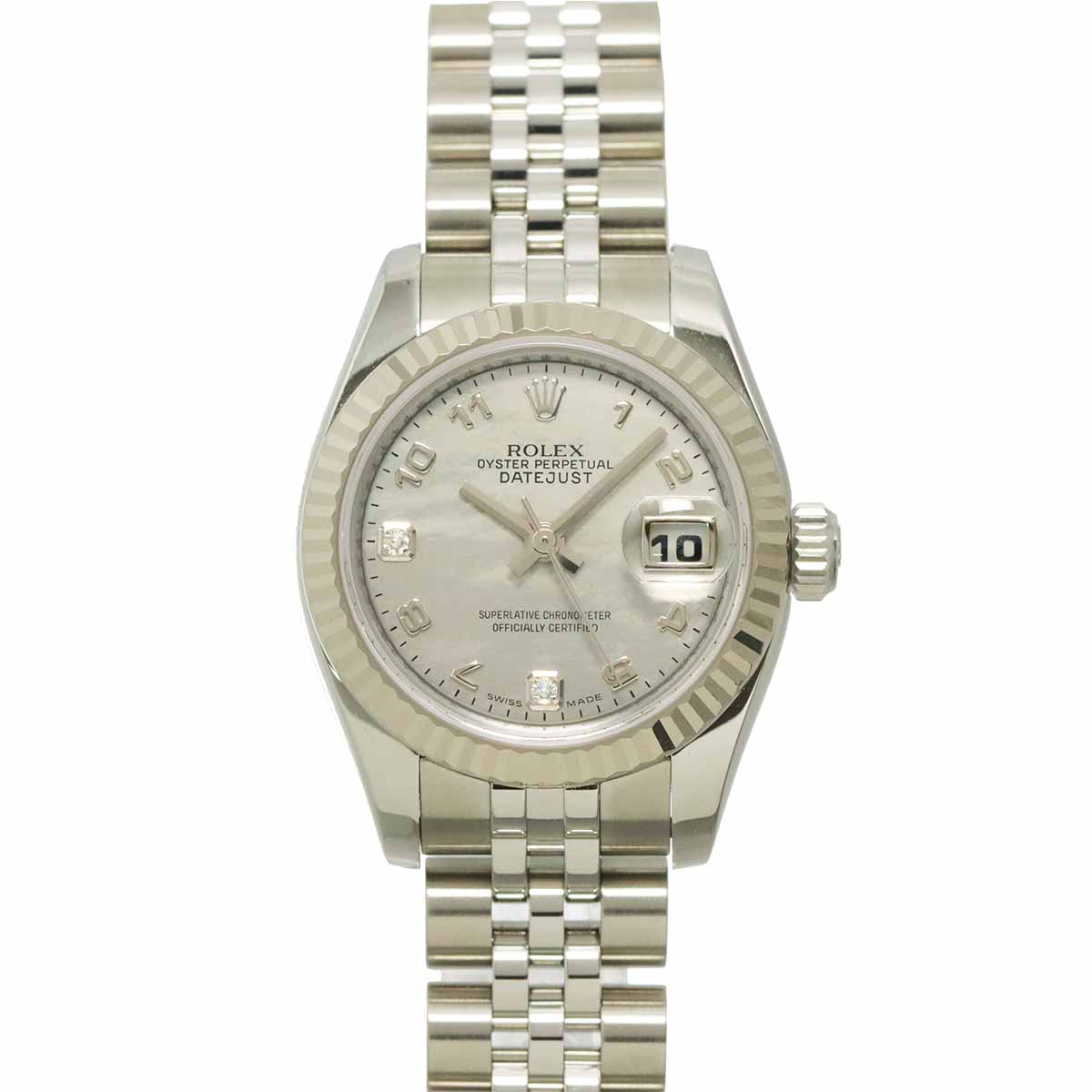 Datejust 179174DN2BR Serial Z 2P Diamond WG Silver Shell Dial