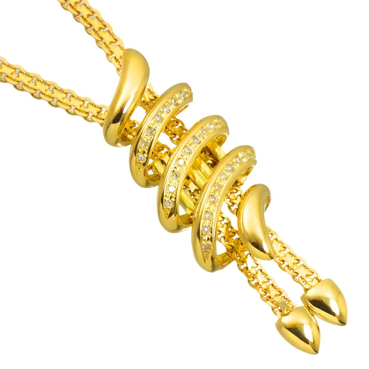 Diamond 0.27ct Lariat Necklace 18K YG 750