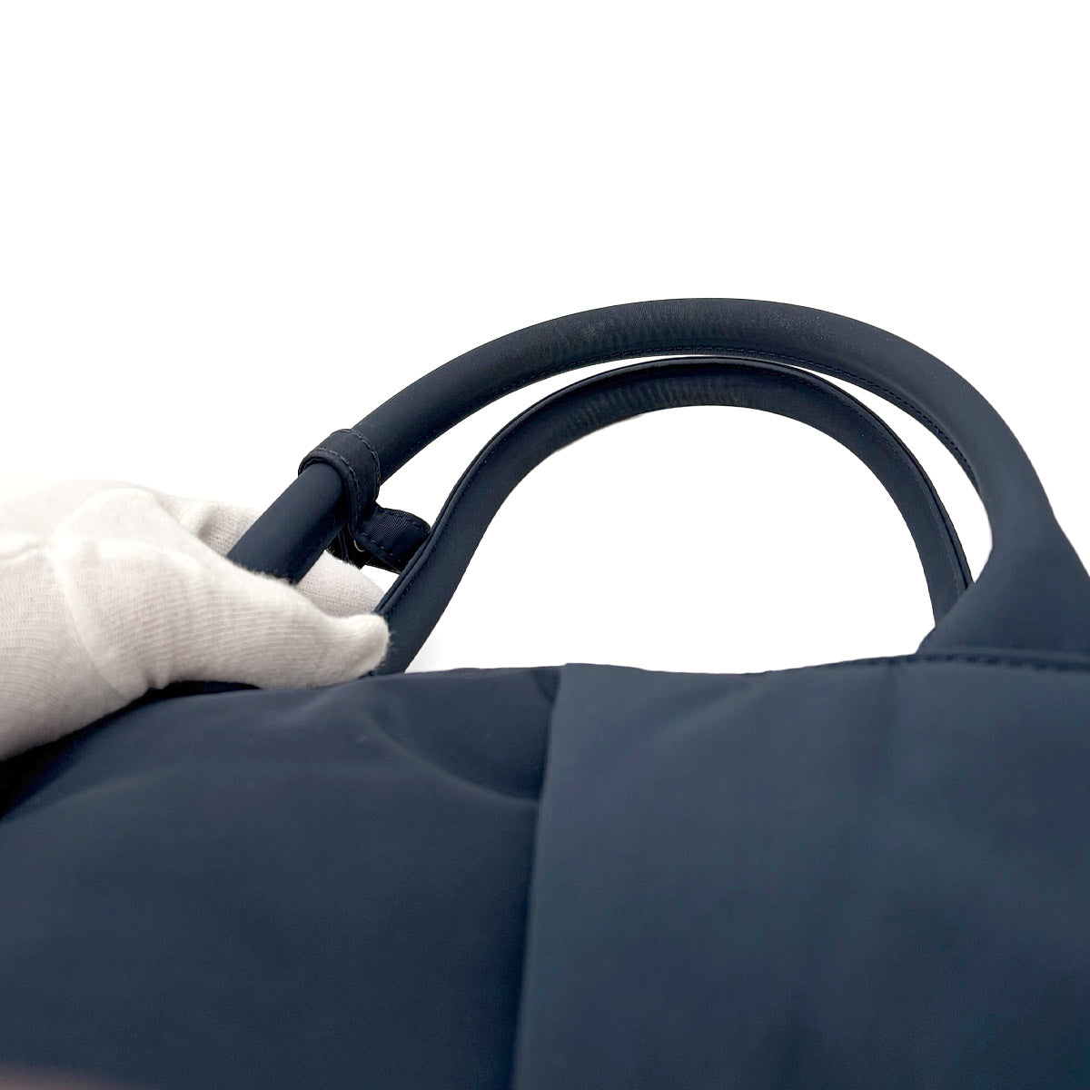 Large Arco Padded Tote Shoulder Bag Nylon Navy