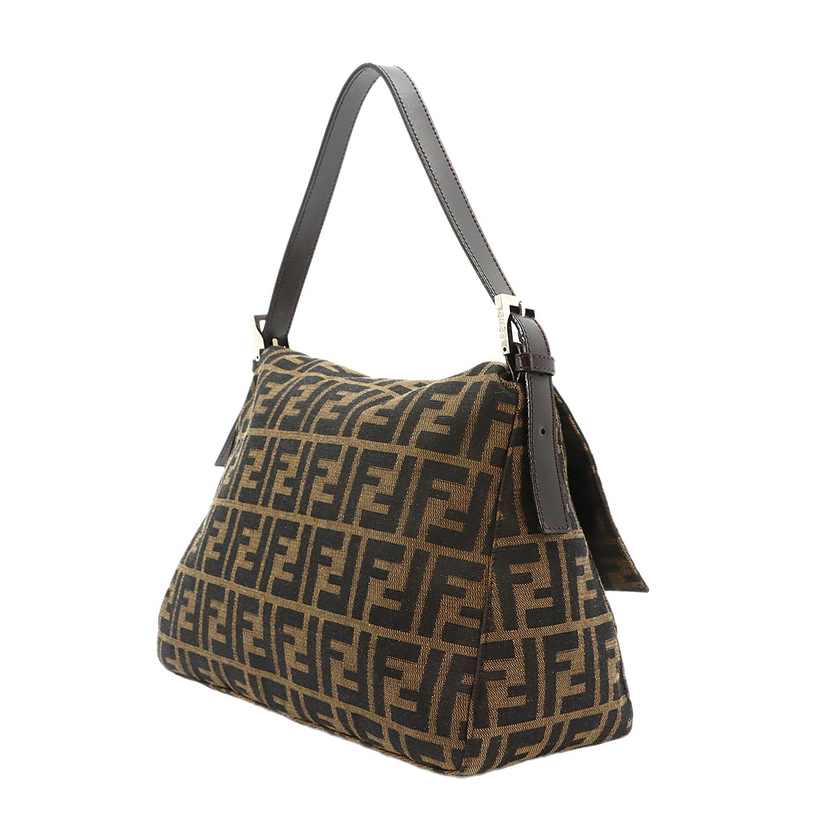 Zucca Mamma Baguette Shoulder Bag Canvas Leather Brown 26325