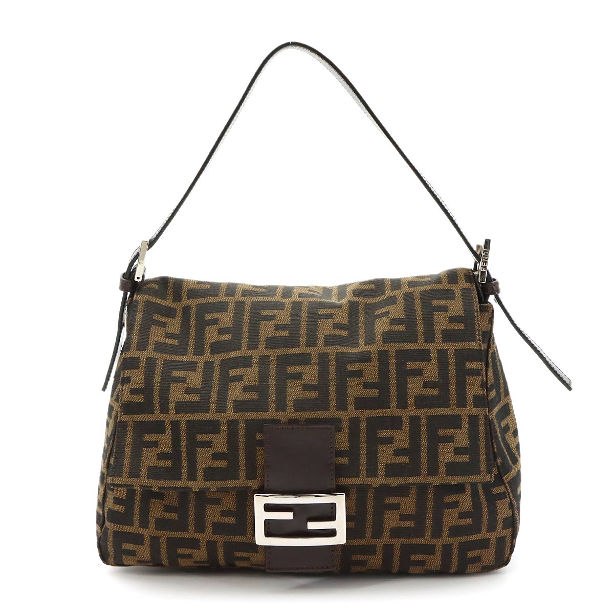 Zucca Mamma Baguette Shoulder Bag Canvas Leather Brown 26325