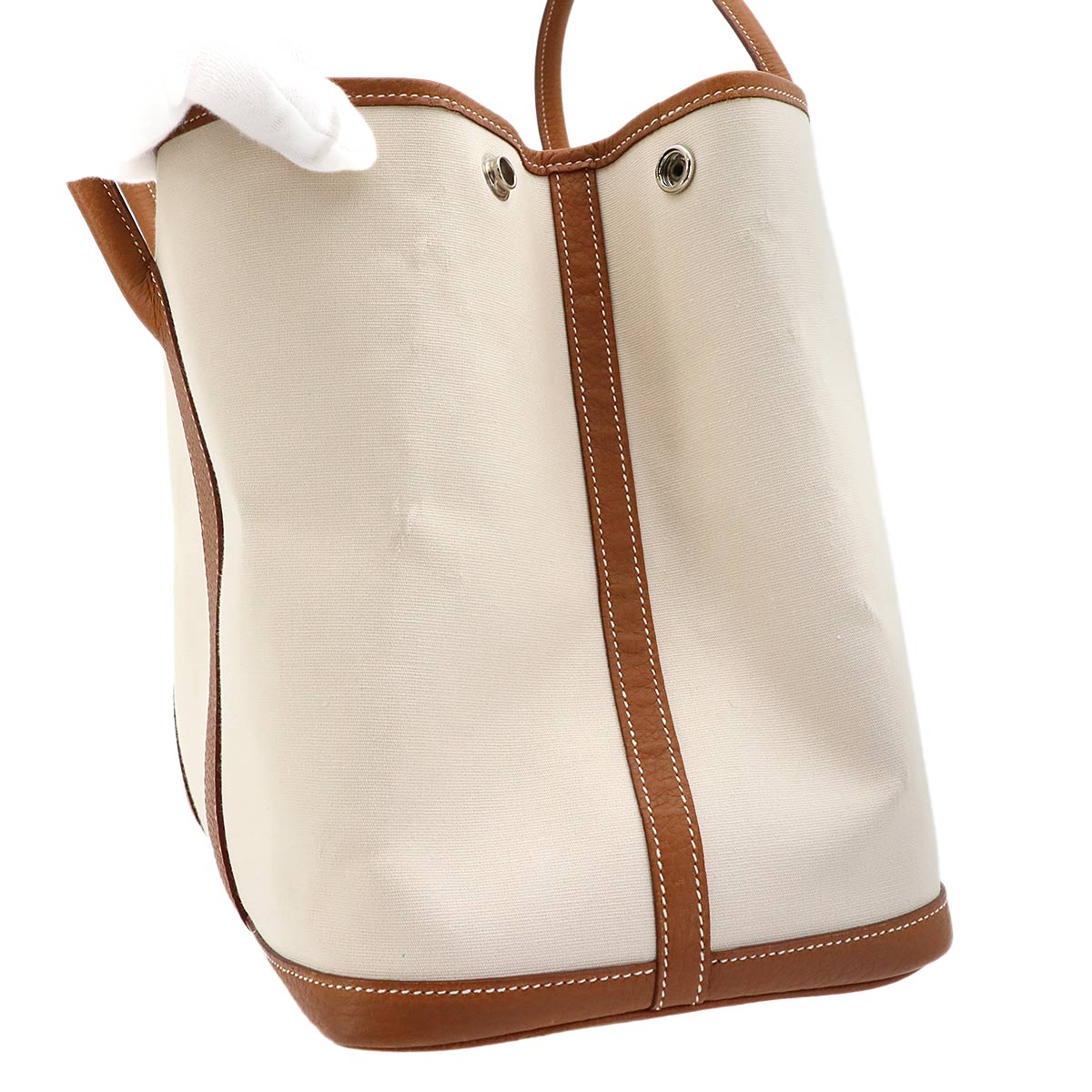 Garden Party PM Tote Bag Toile Officier Negonda Ecru Gold
