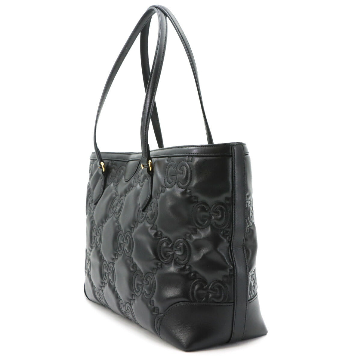 GG Matelasse Medium Tote Bag Leather Black 631685 Purse