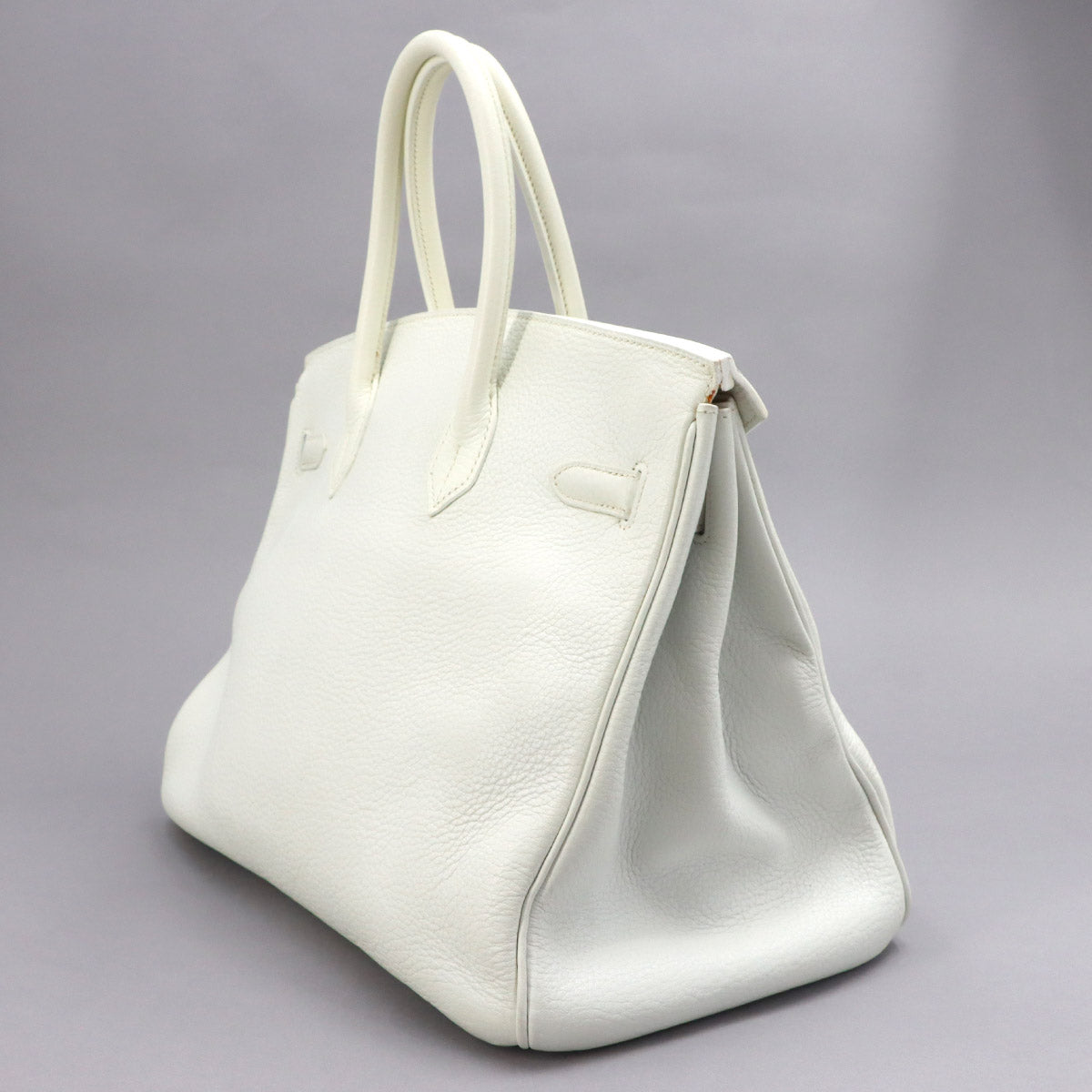 Birkin 35 Taurillon Clemence White Hand Bag Purse