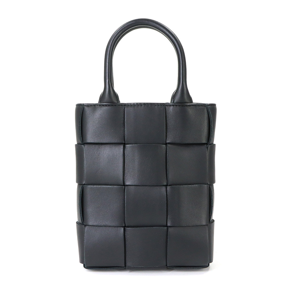 Intrecciato Mini Cassette Hand Shoulder Bag Black 747755