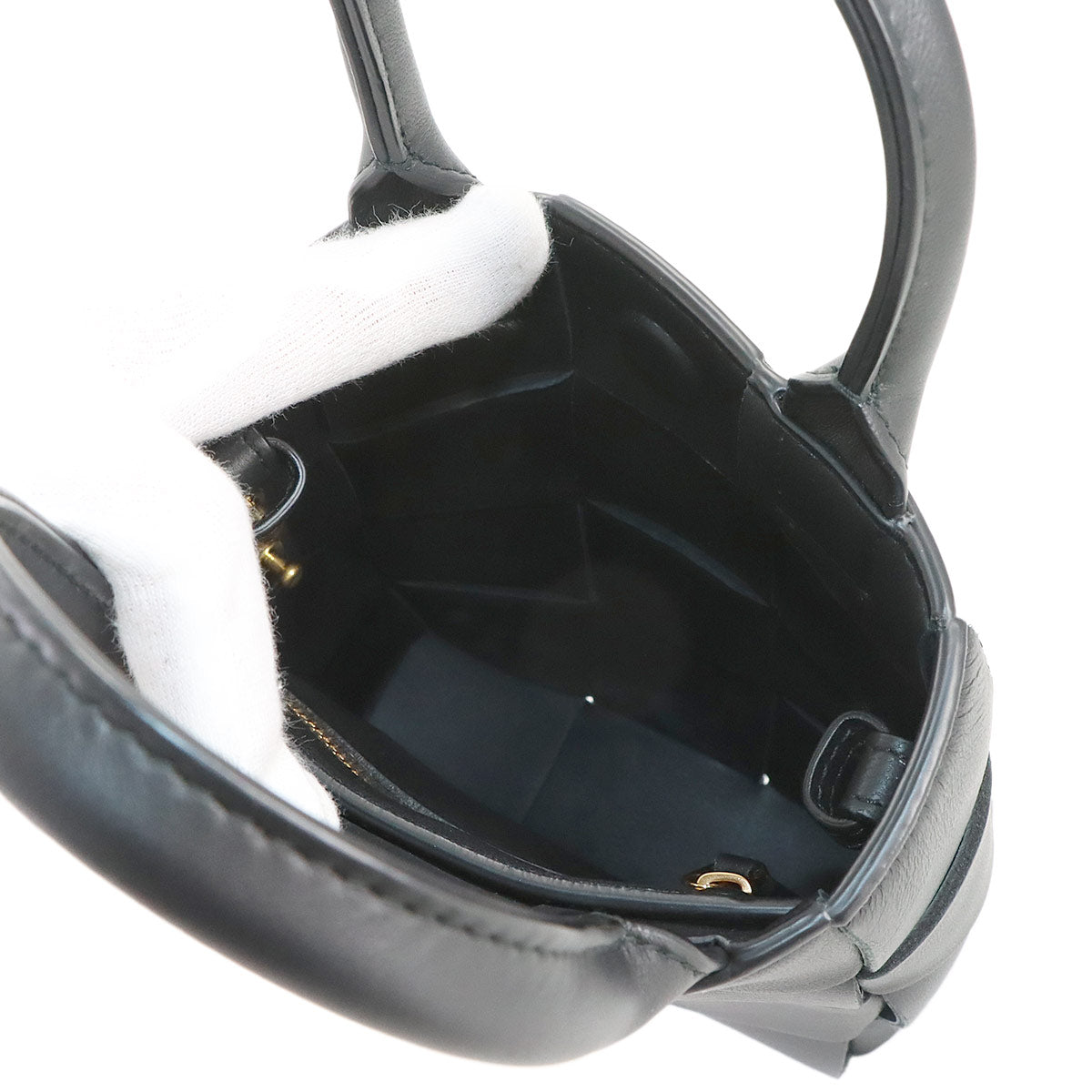 Intrecciato Mini Cassette Hand Shoulder Bag Black 747755