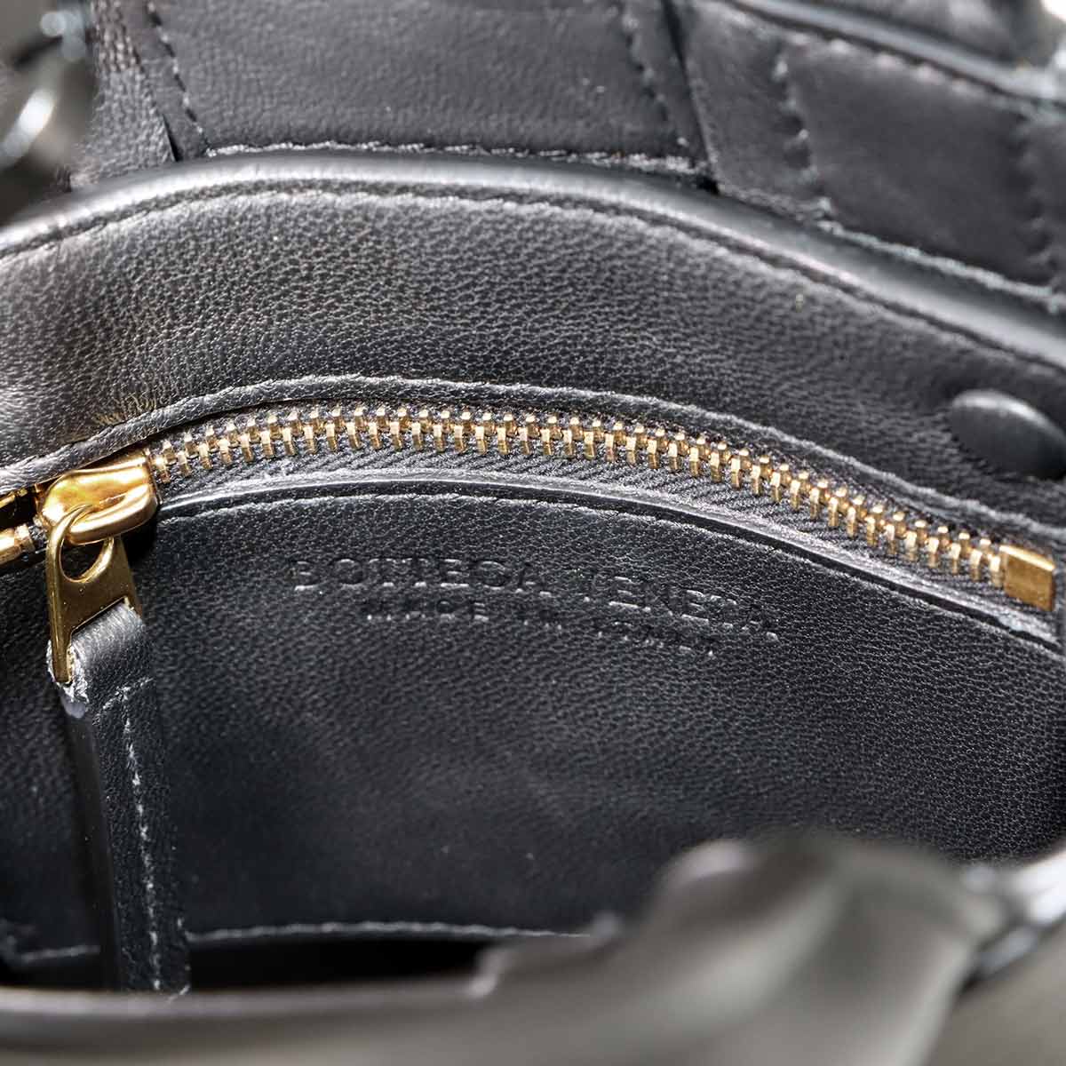 Intrecciato Mini Cassette Hand Shoulder Bag Black 747755