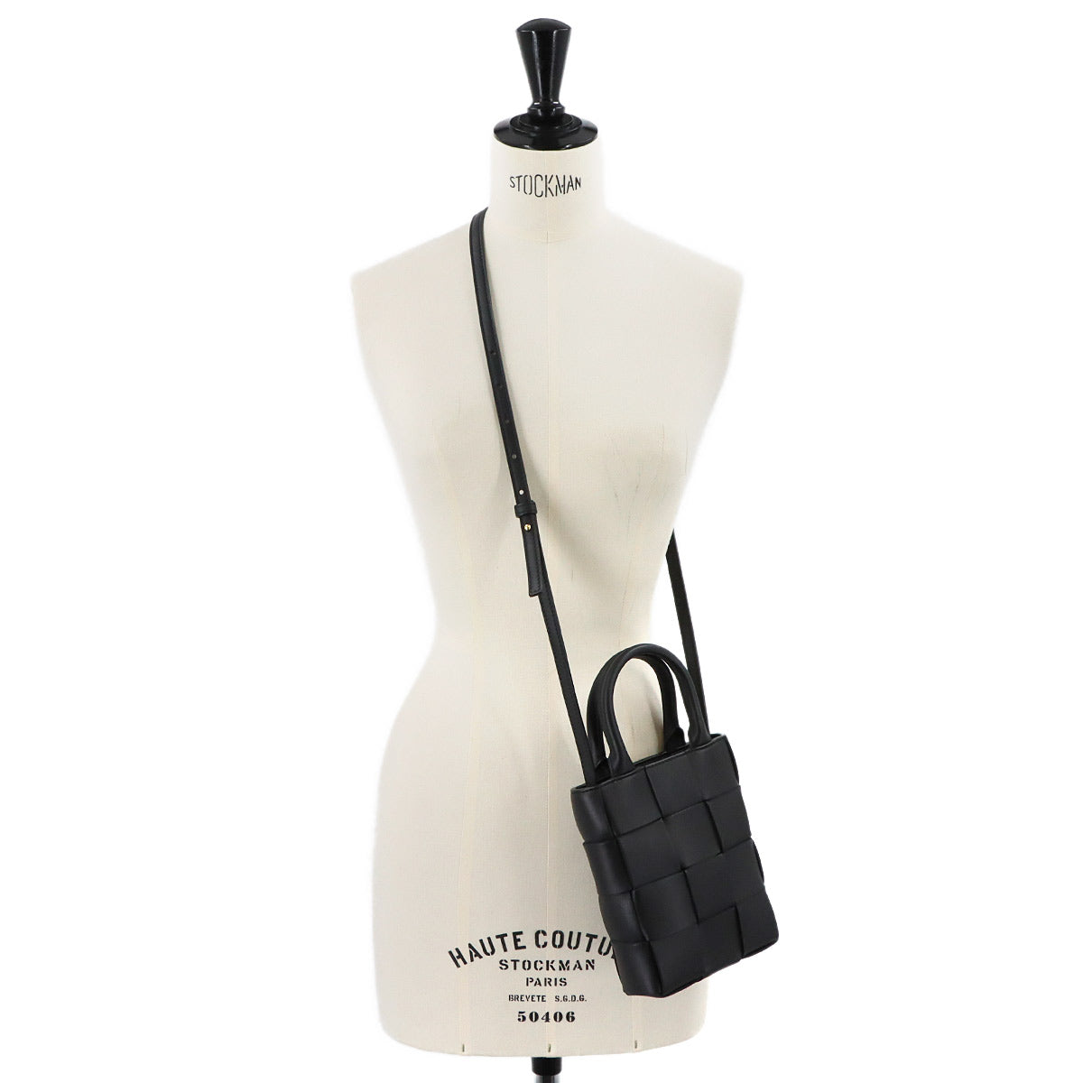 Intrecciato Mini Cassette Hand Shoulder Bag Black 747755