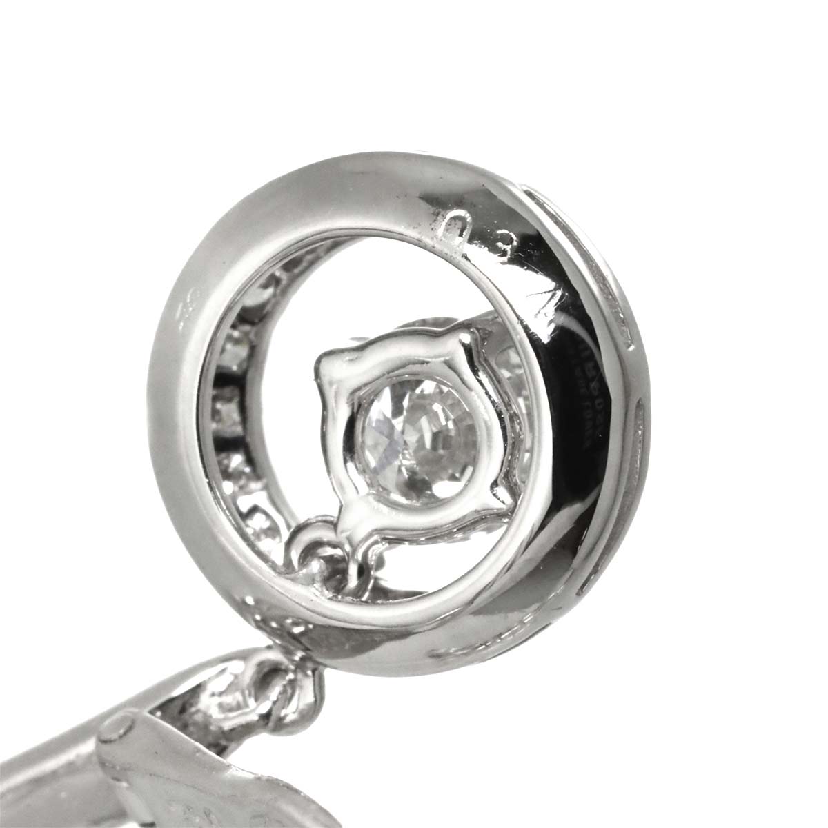 Diamond 0.34ct/0.34ct Earrings Pierced 18K K18 WG 750