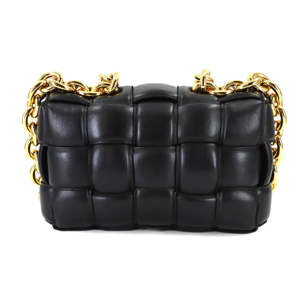 Intrecciato Chain Cassette Hand Shoulder Bag Black