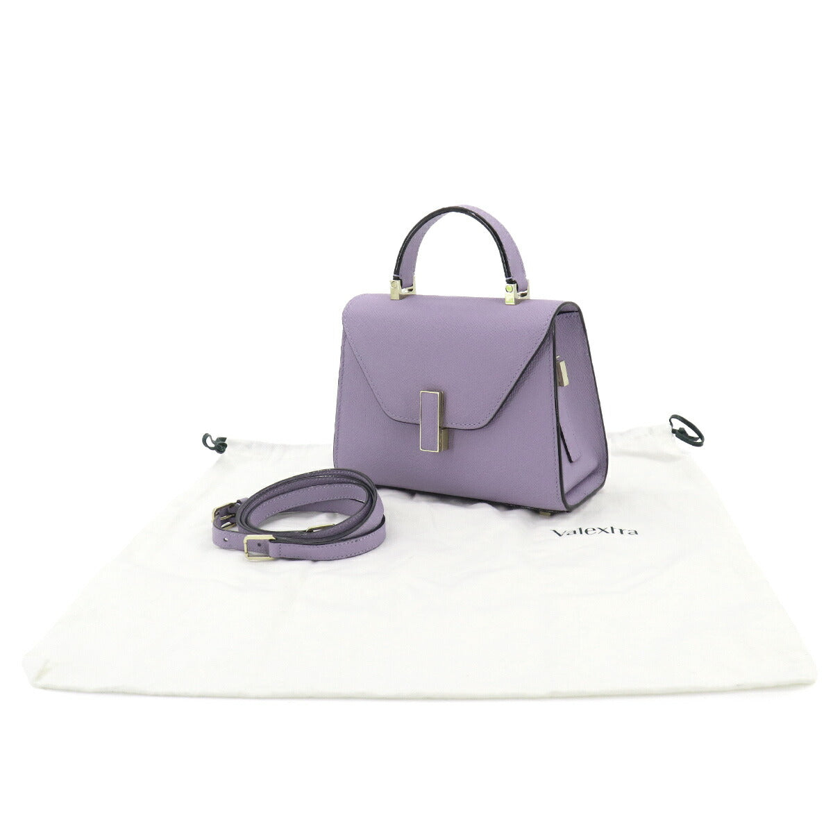 Micro Iside 2way Hand Shoulder Bag Leather Purple
