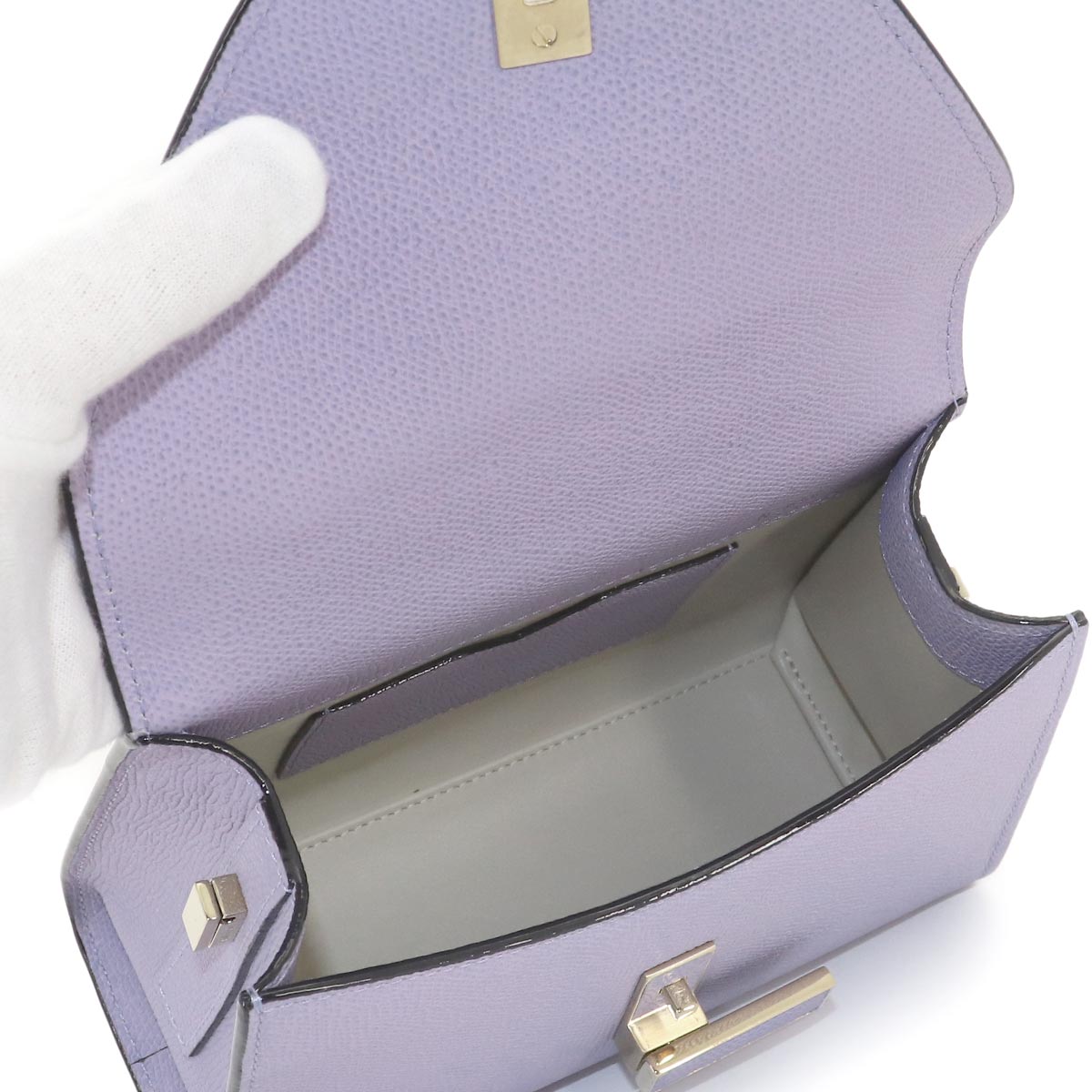 Micro Iside 2way Hand Shoulder Bag Leather Purple