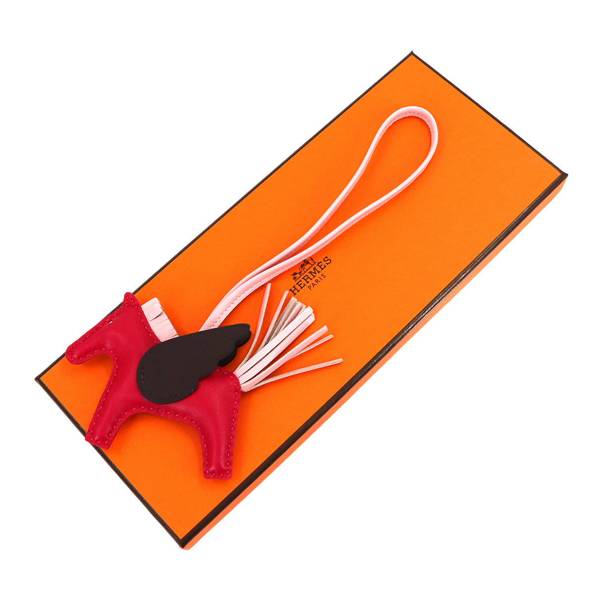 Rodeo Pegasus PM Bag Charm Agneau Milo Veau Swift Framboise