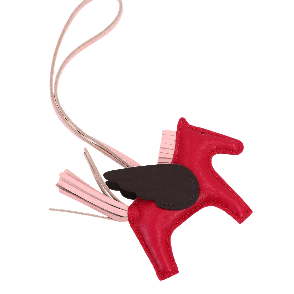 Rodeo Pegasus PM Bag Charm Agneau Milo Veau Swift Framboise