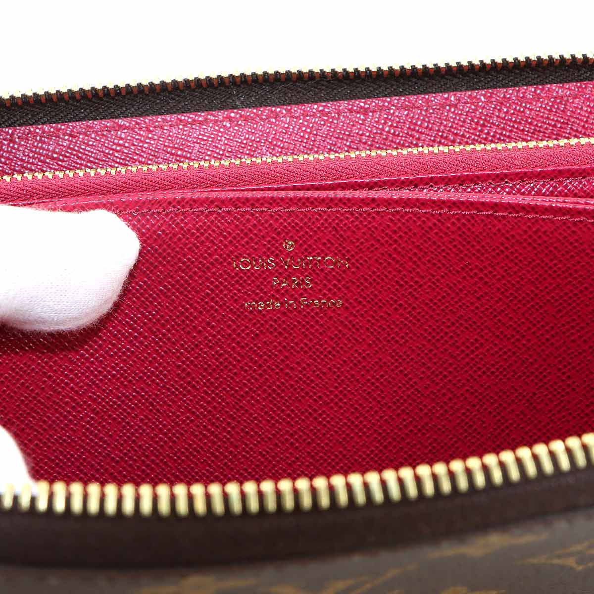 Monogram Zippy Wallet Long Brown Fuchsia M41895 Purse