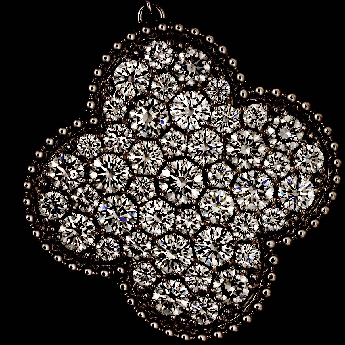 Magic Alhambra Diamond Necklace 18K WG 750