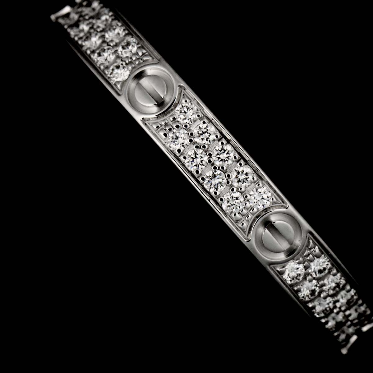 Love Mini Model Ring Pave Diamond 18K WG 750 size55 7.25(US)